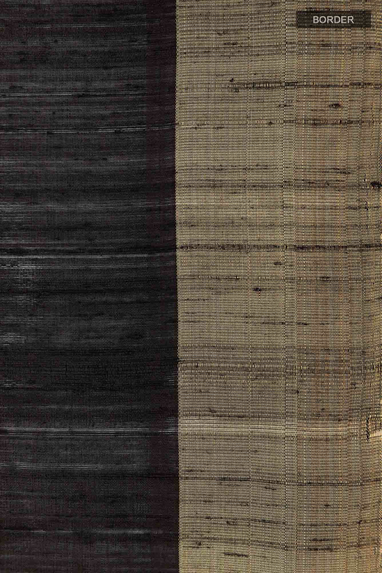 Black Raw Silk Saree