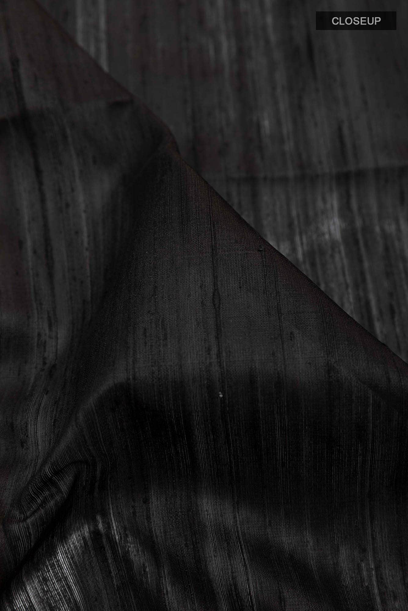 Black Raw Silk Saree