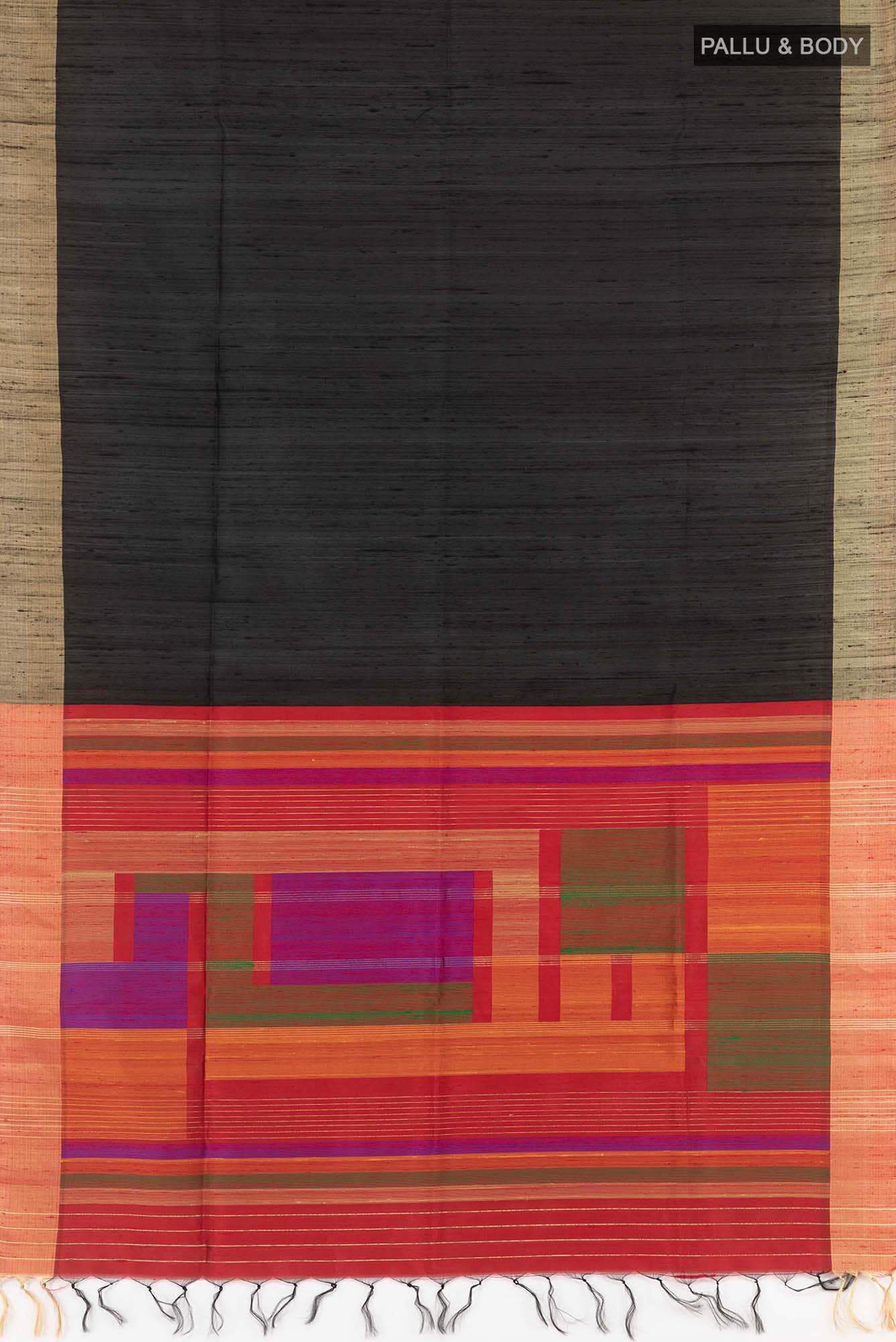 Black Raw Silk Saree