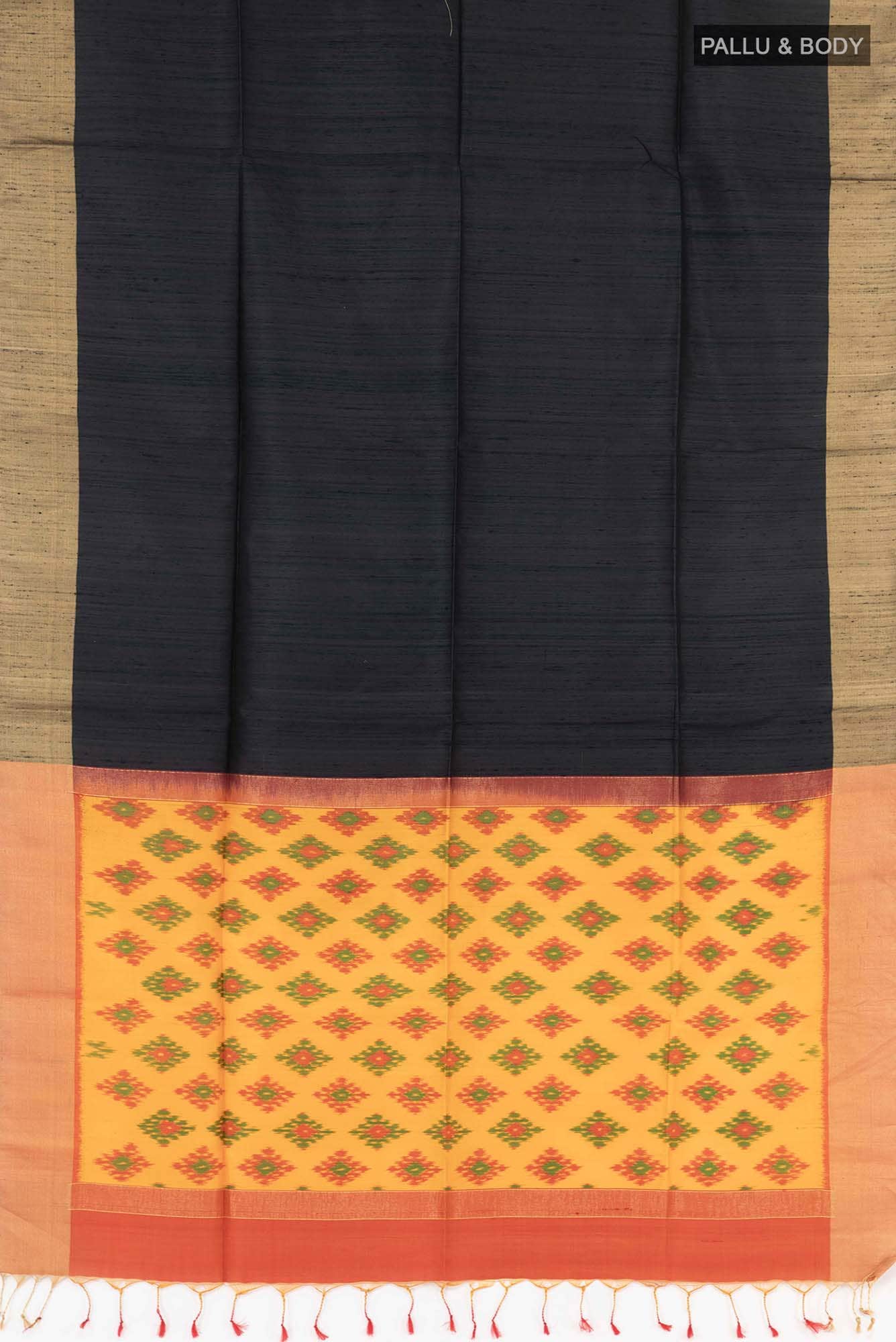 Black Raw Silk Saree