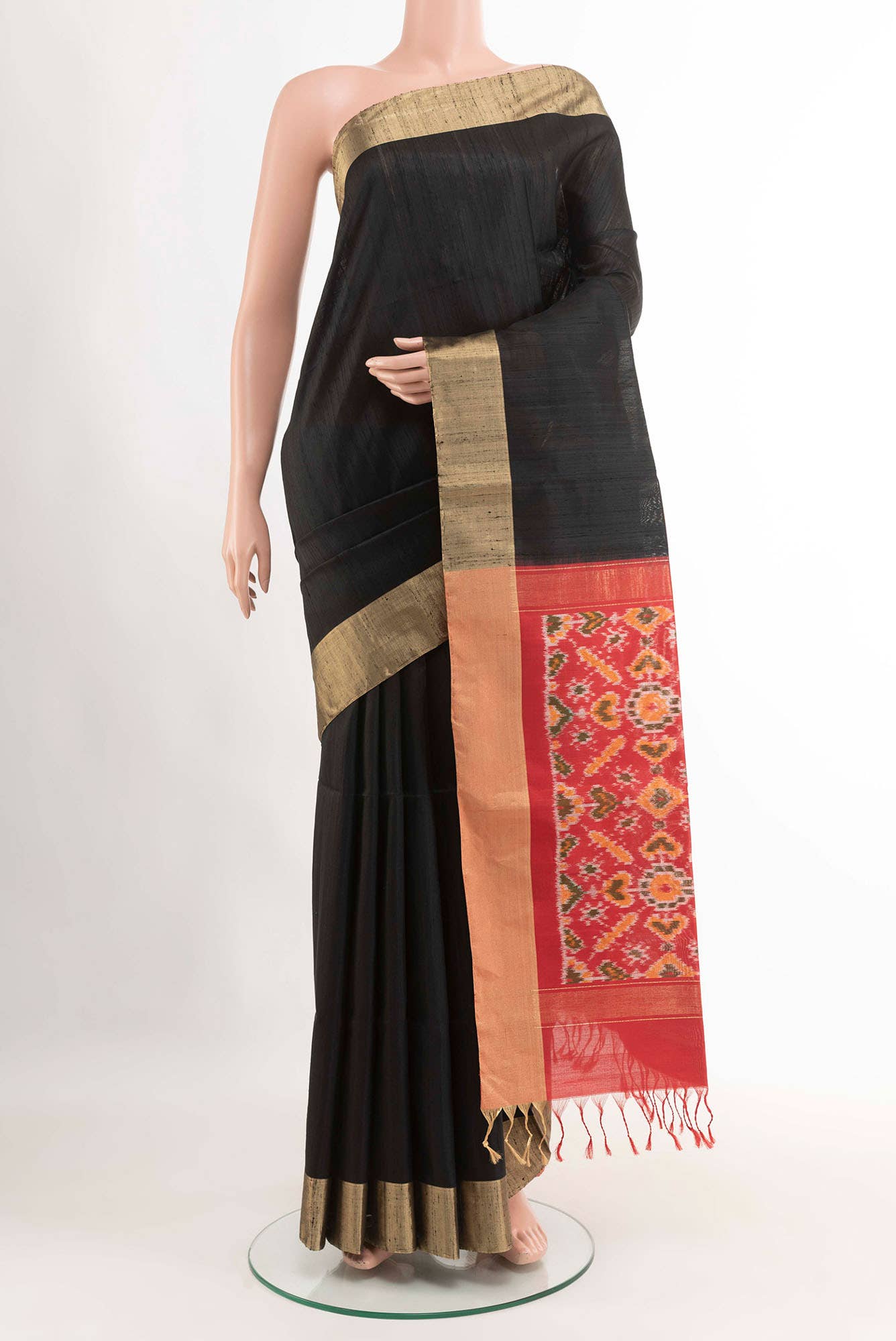 Black Raw Silk Saree