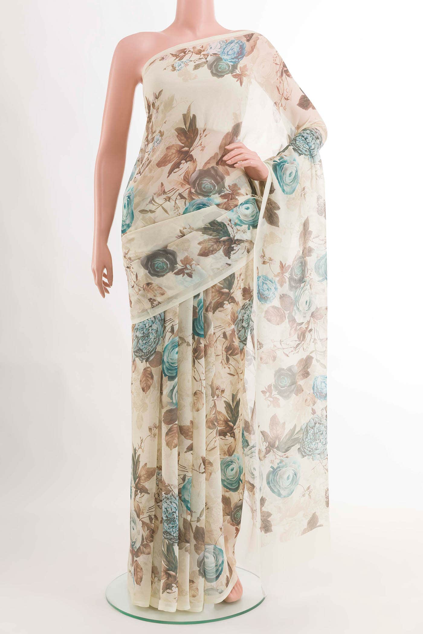 Off White Chiffon Saree