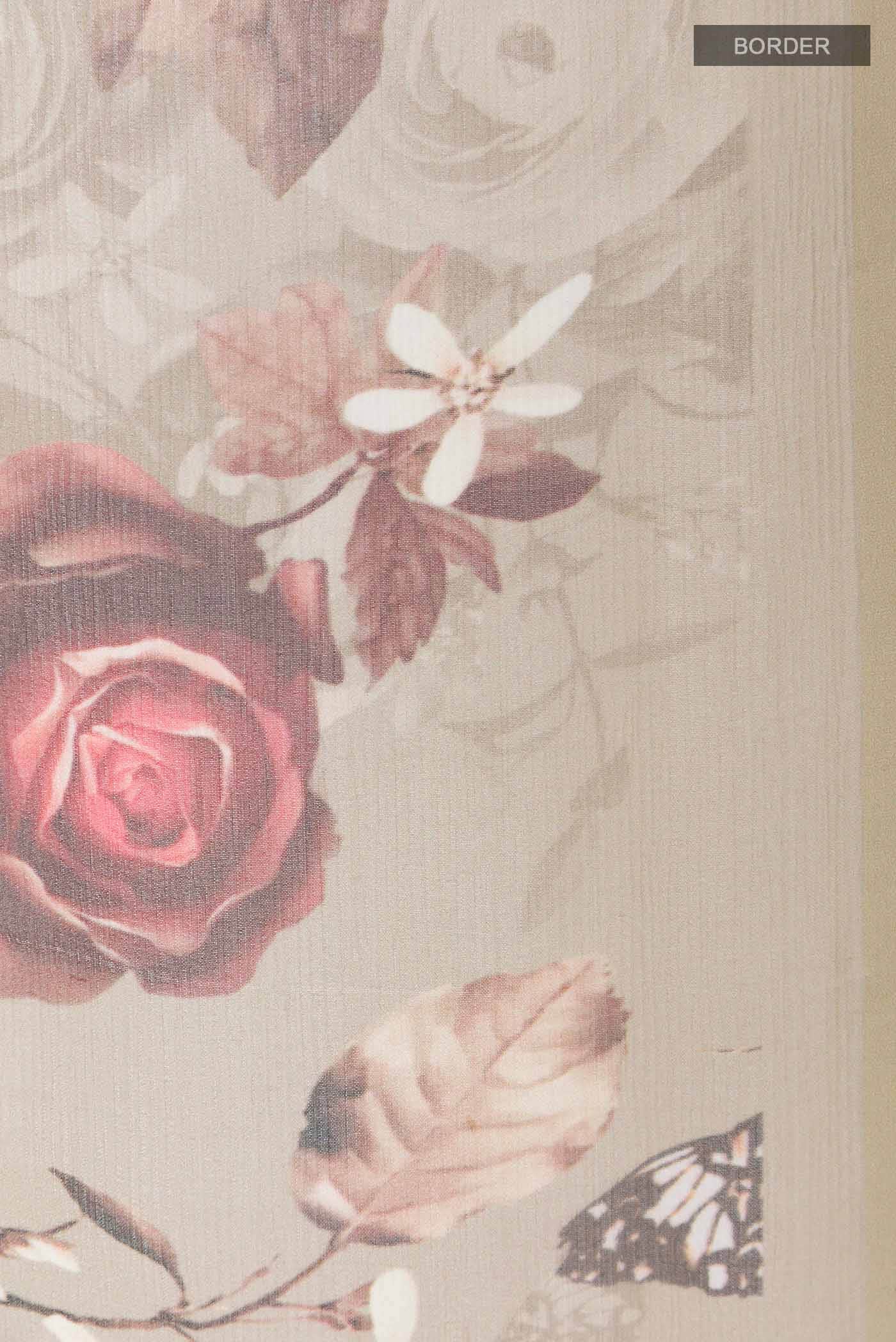 Olive Green Chiffon Saree