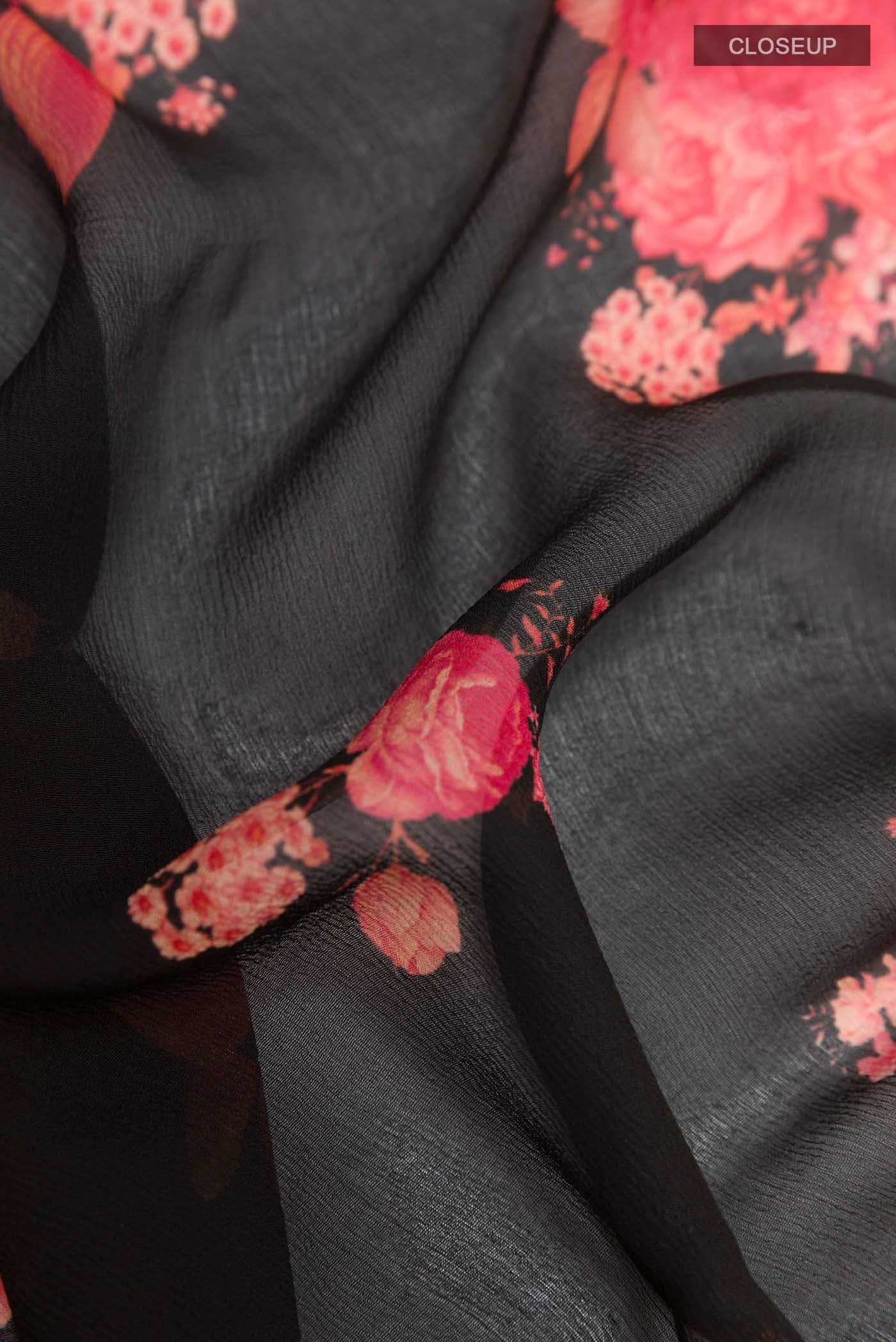 Black Chiffon Saree