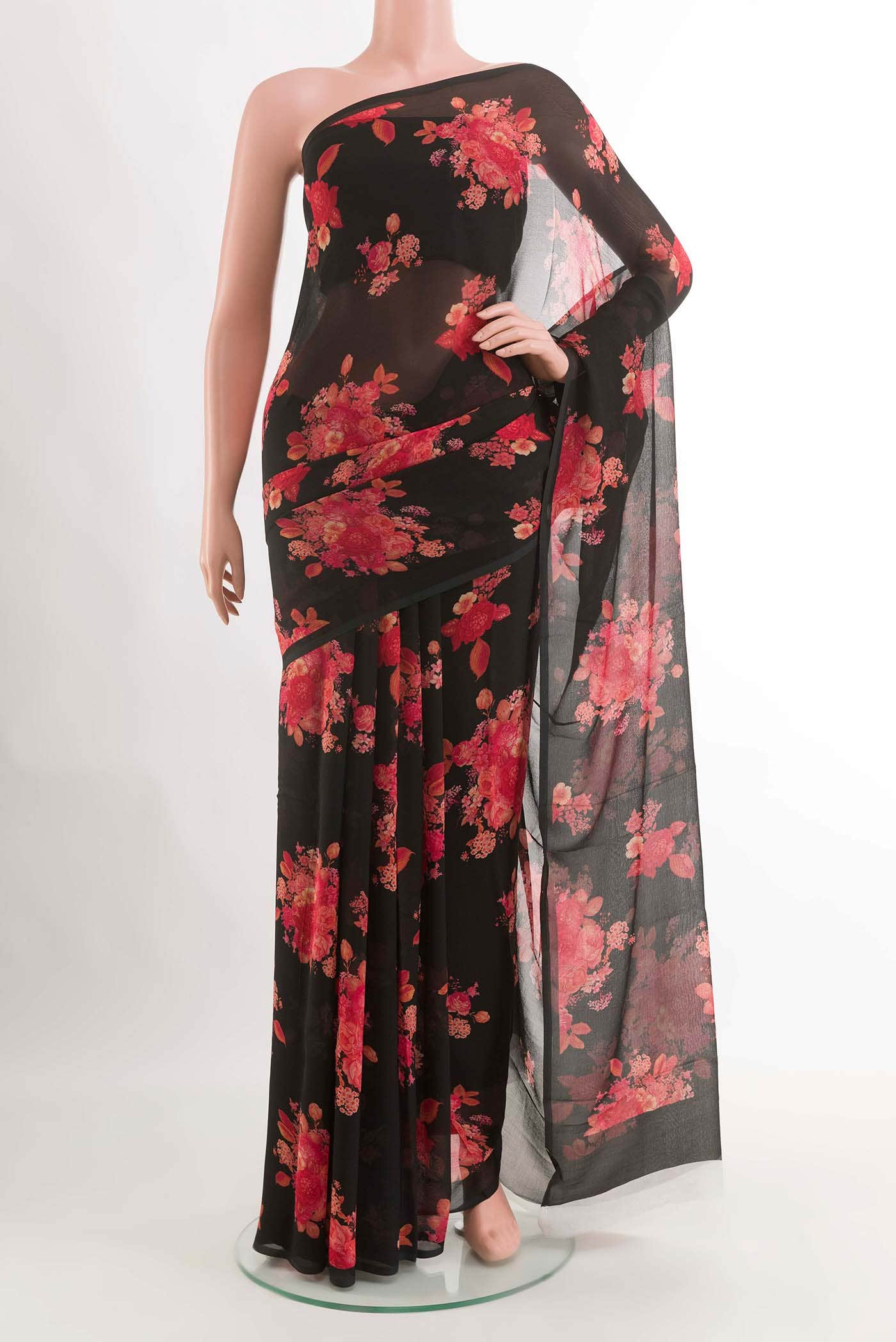 Black Chiffon Saree