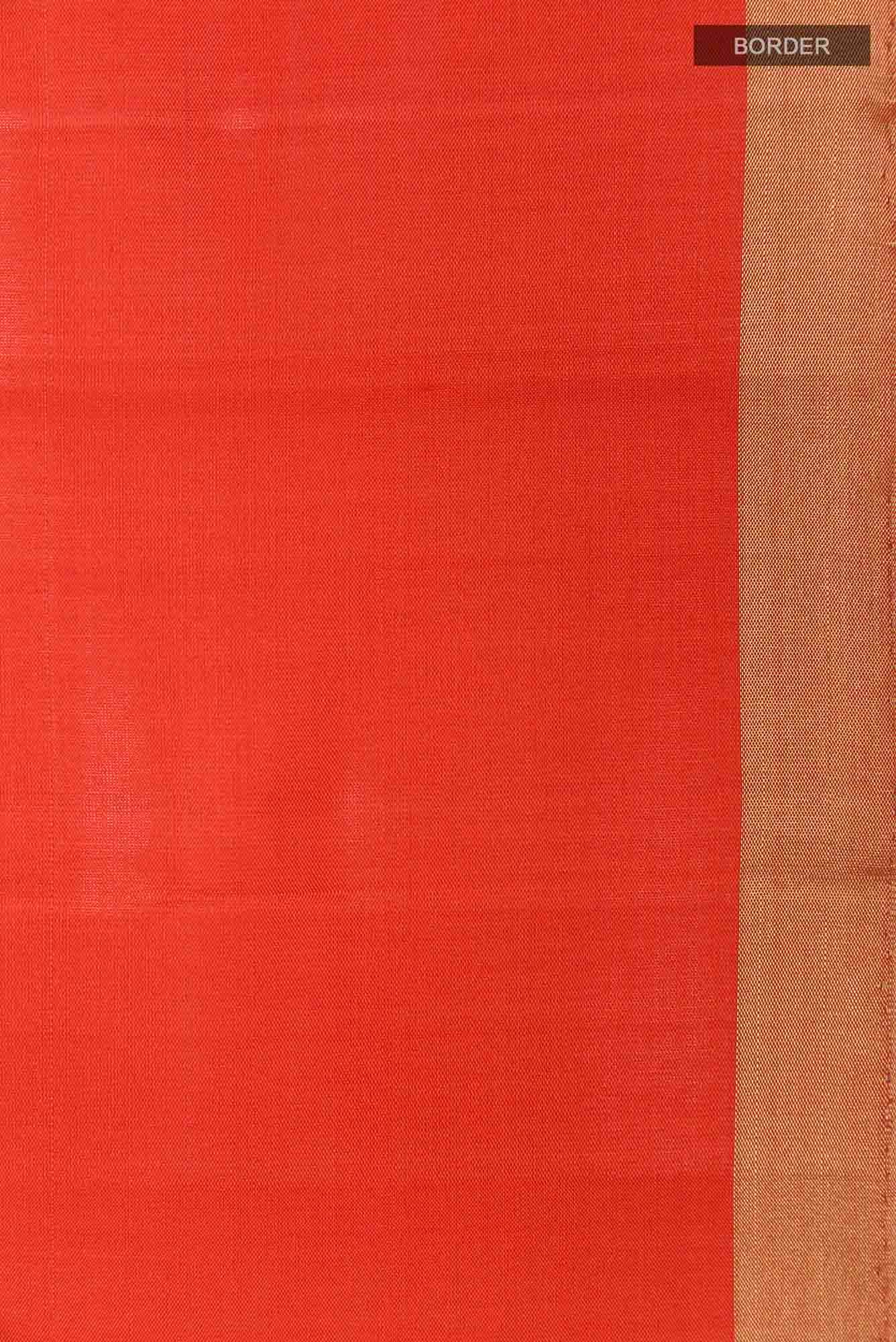 Brick Orange Soft Silk Saree