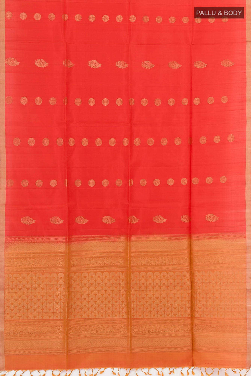 Brick Orange Soft Silk Saree