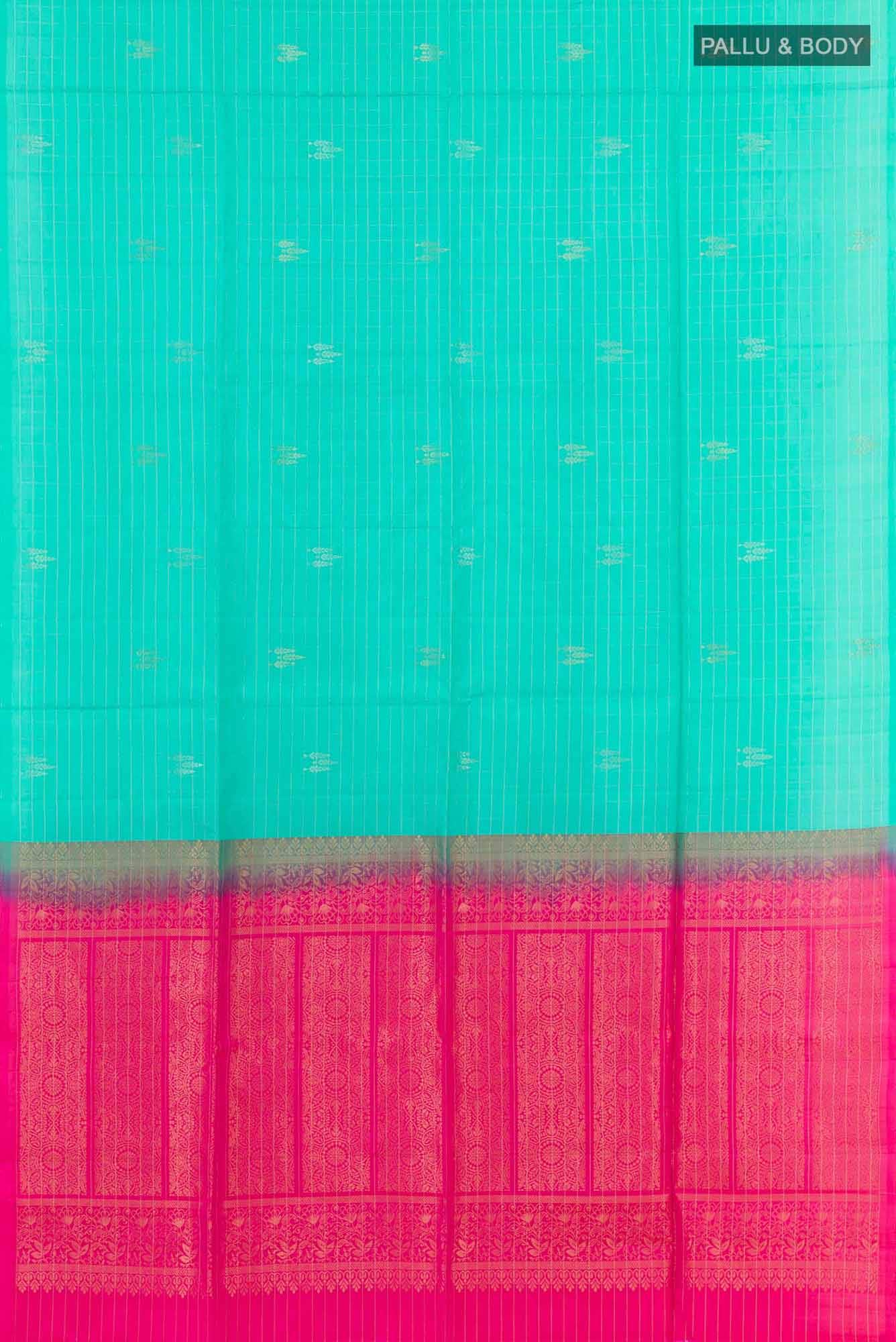 Sea Green Dual Tone Soft Silk Saree