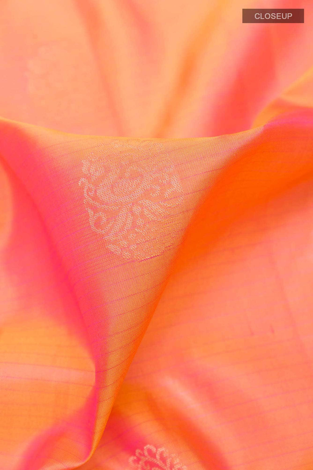 Orange Dual Tone Soft Silk Saree