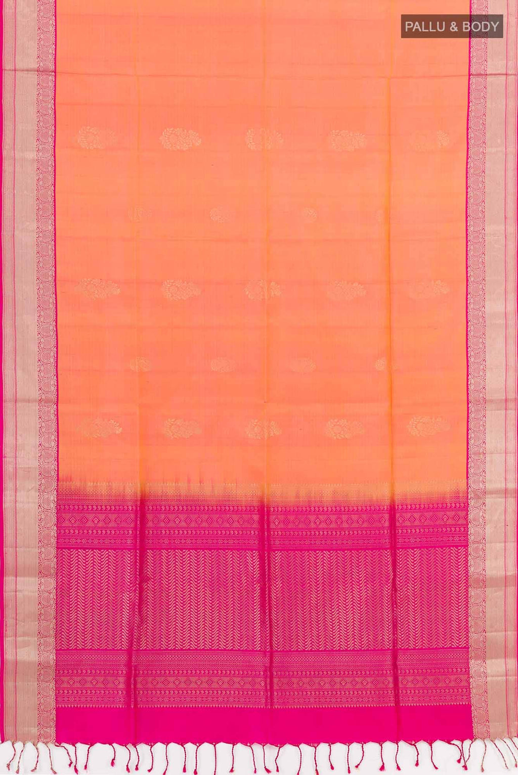Orange Dual Tone Soft Silk Saree