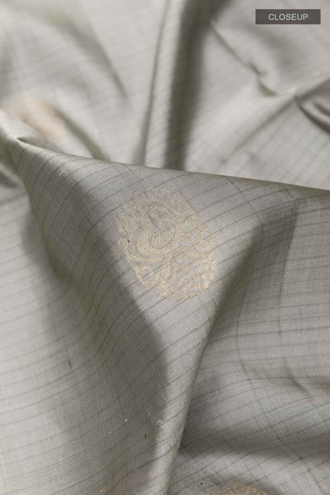 Grey Dual Tone Soft Silk Saree