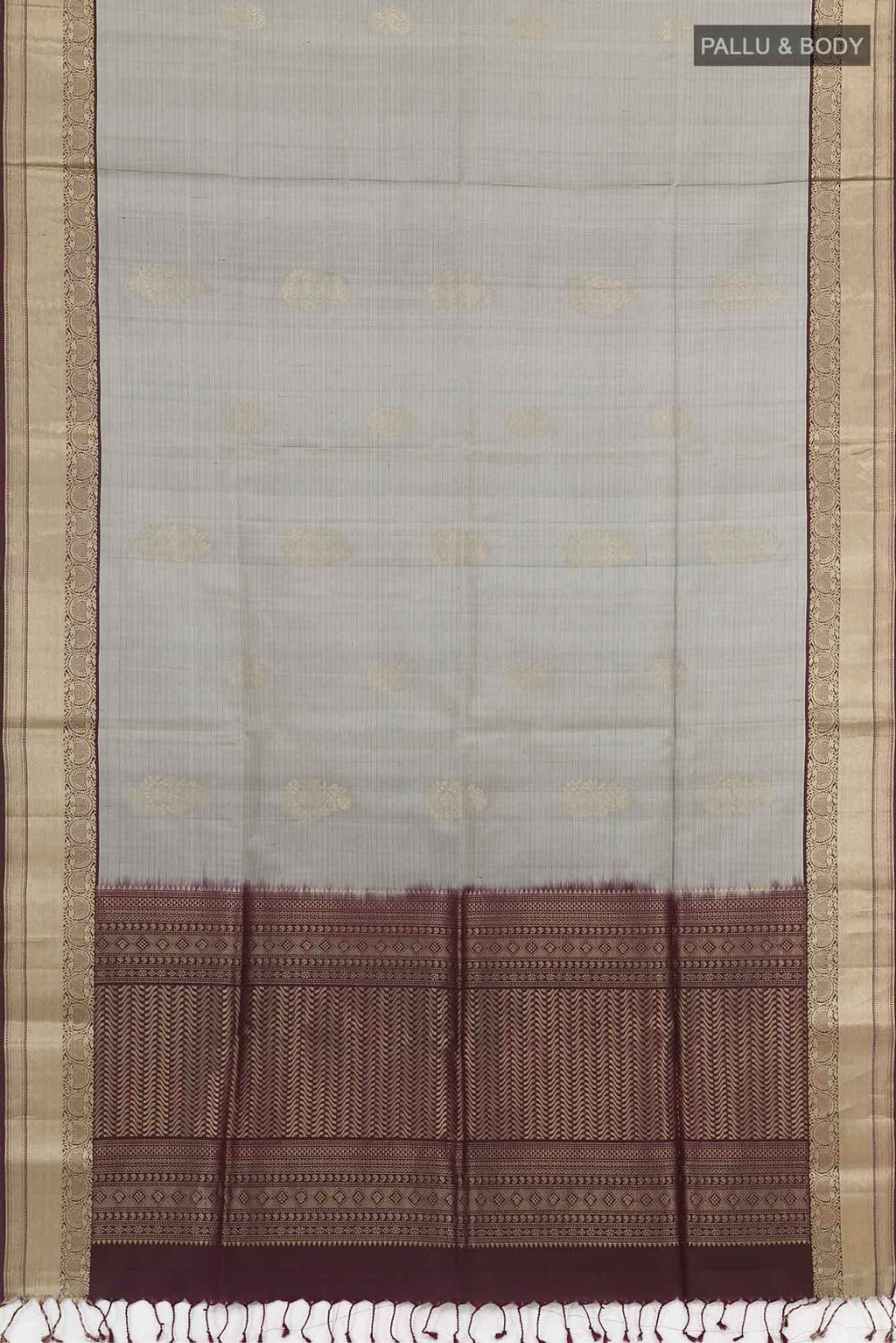 Grey Dual Tone Soft Silk Saree