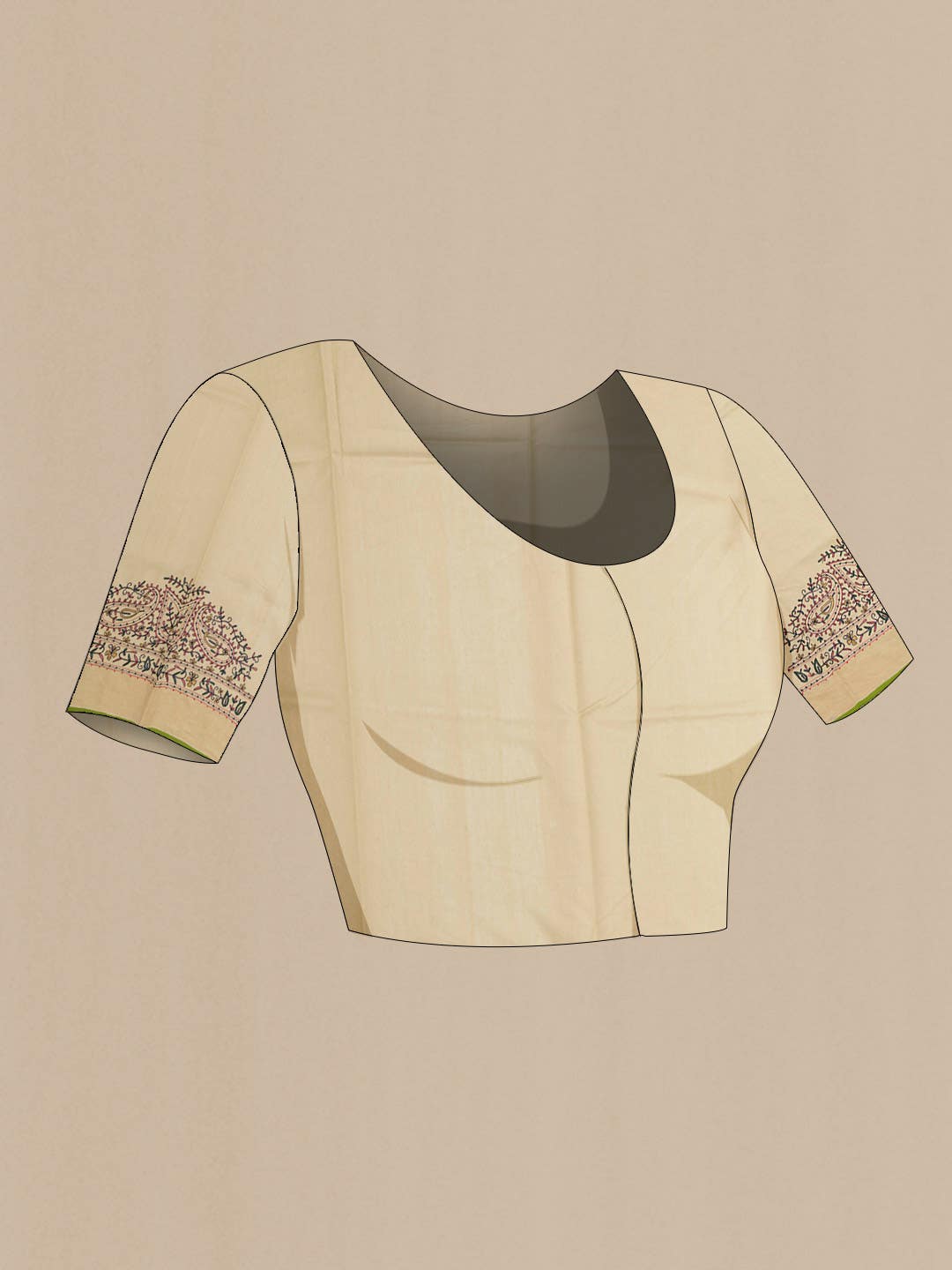 Beige Tussar Silk Saree