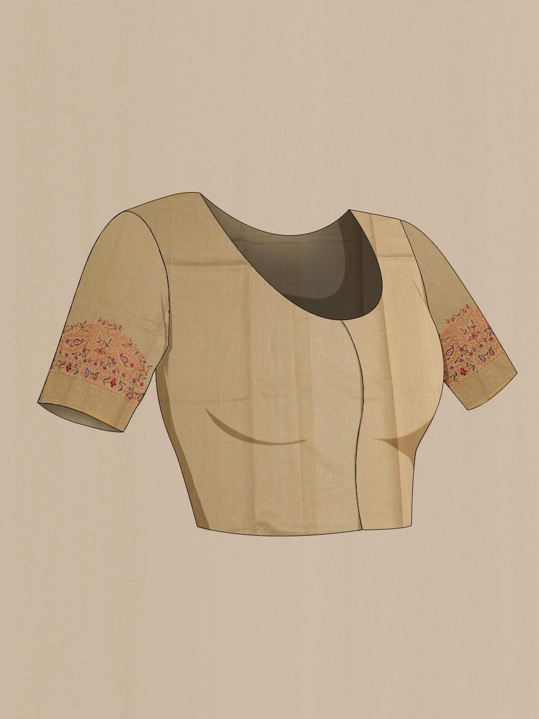 Beige Tussar Silk Saree