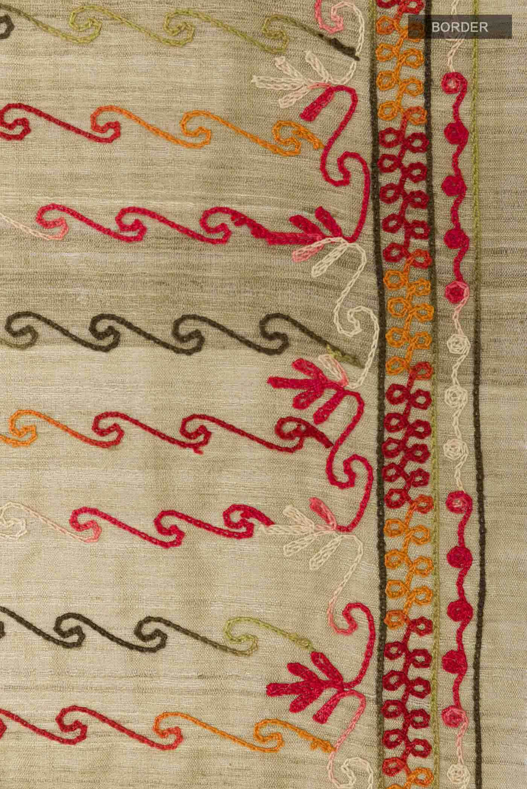 Beige Tussar Silk Saree