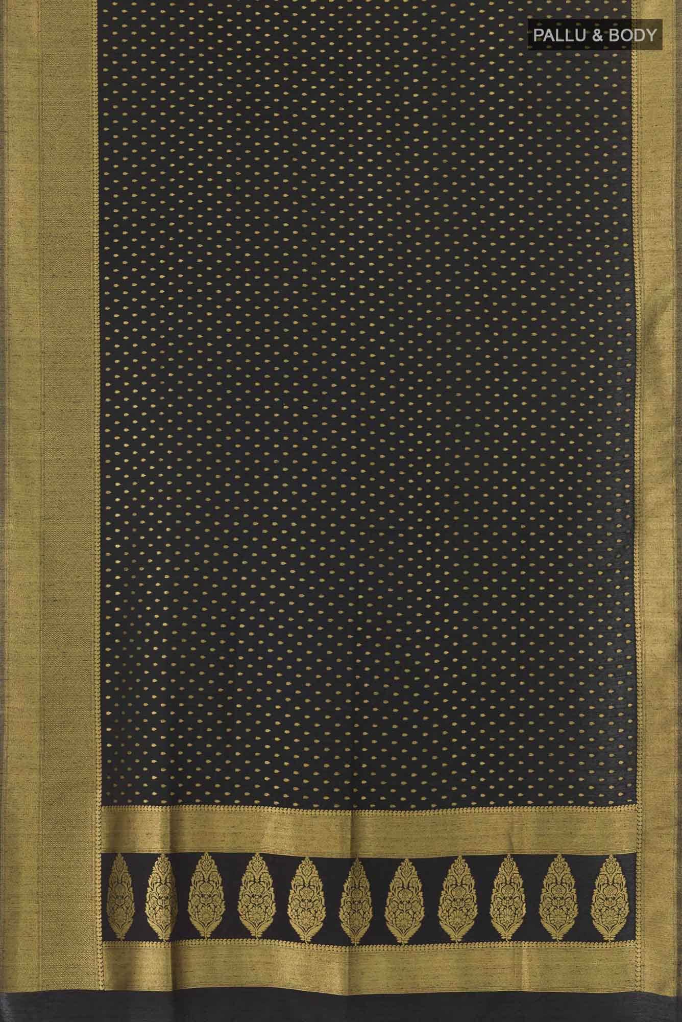 Black Blended Art Silk Saree