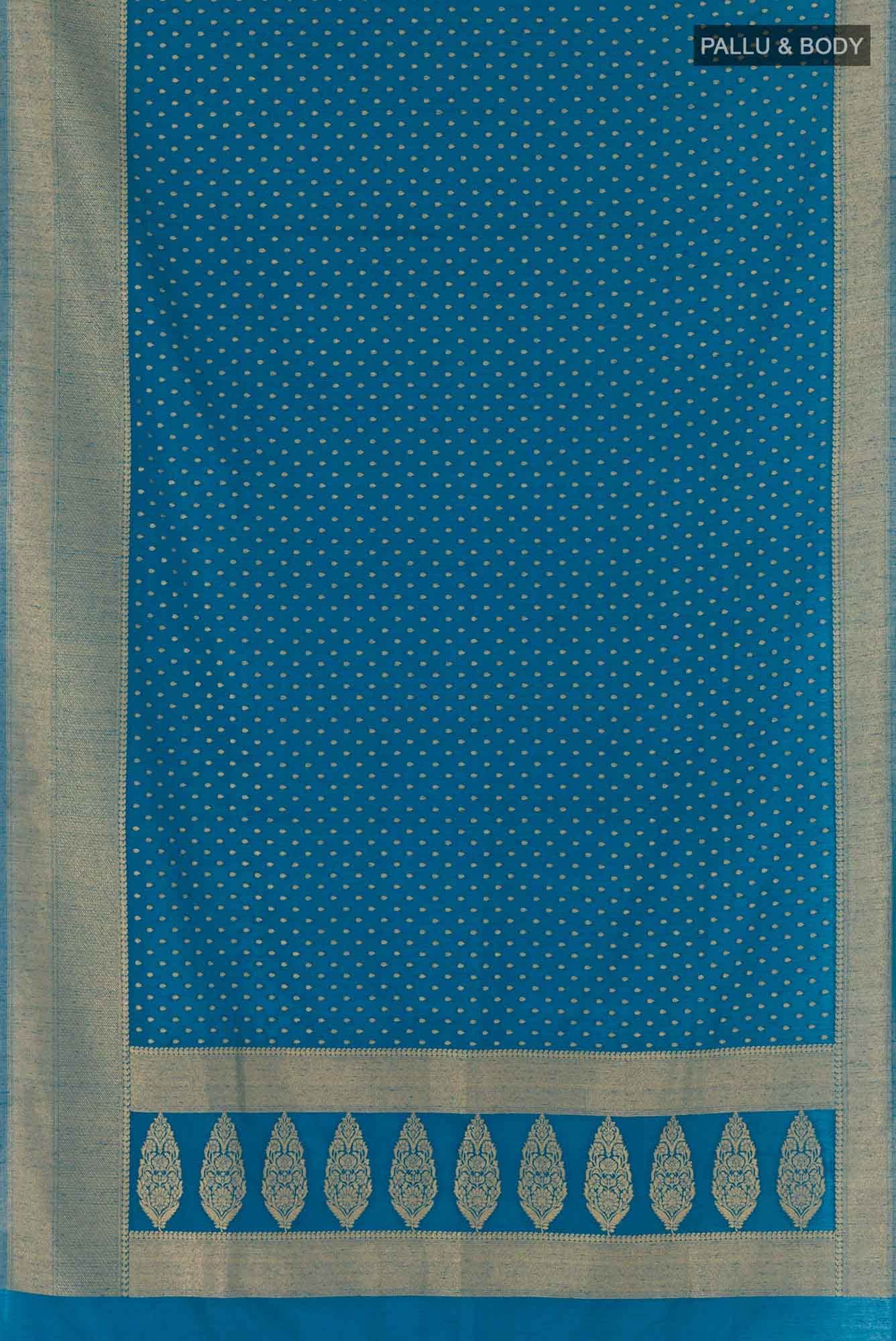 Aqua Blue Blended Art Silk Saree