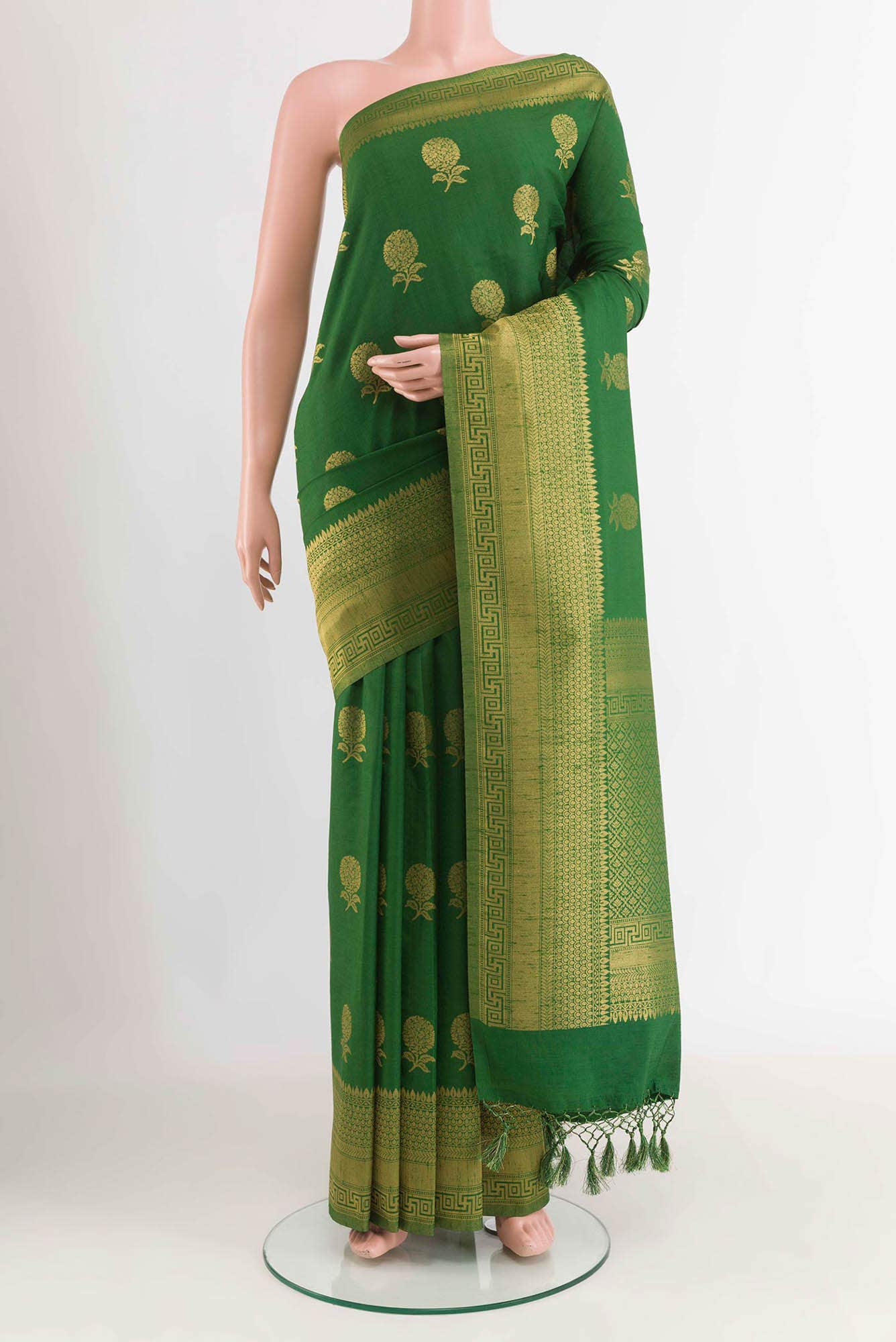 Green Blended Art Silk Saree