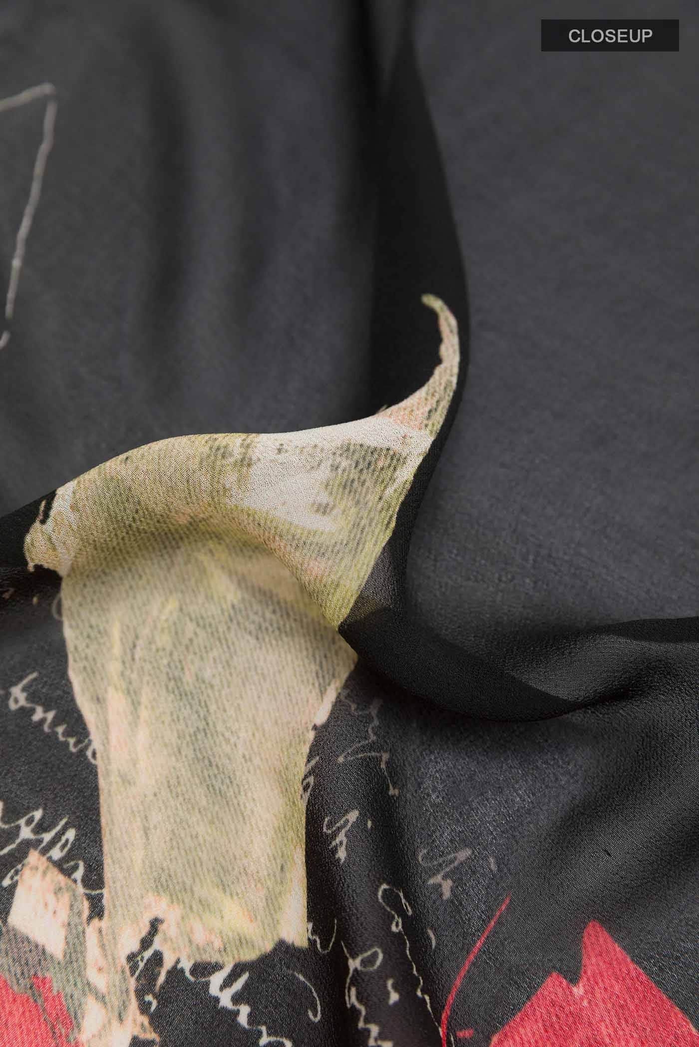 Black Chiffon Saree