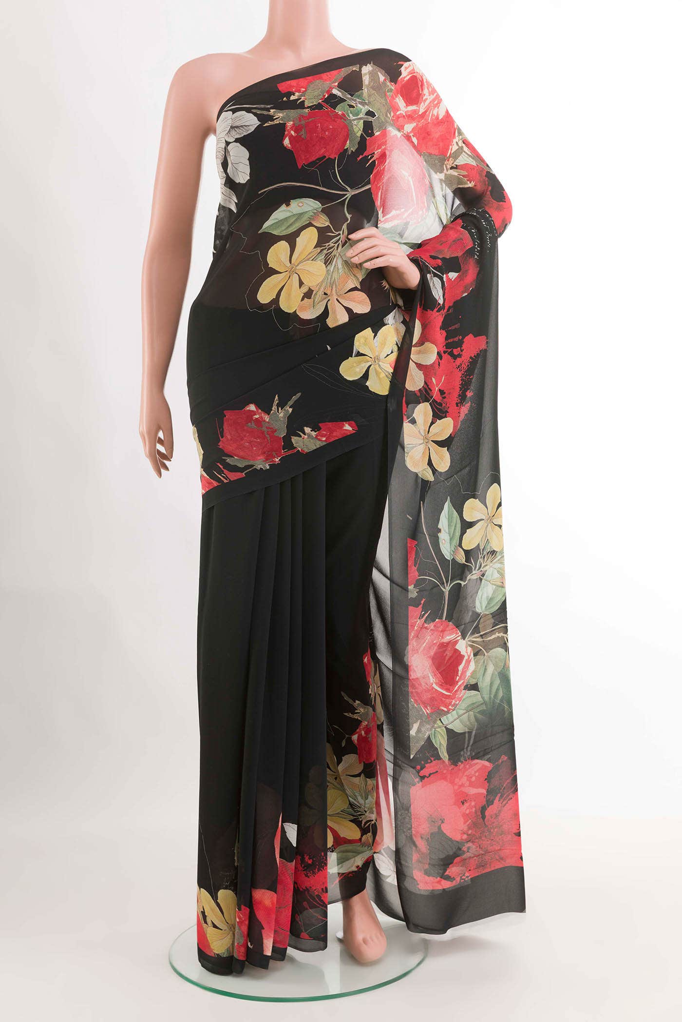 Black Chiffon Saree