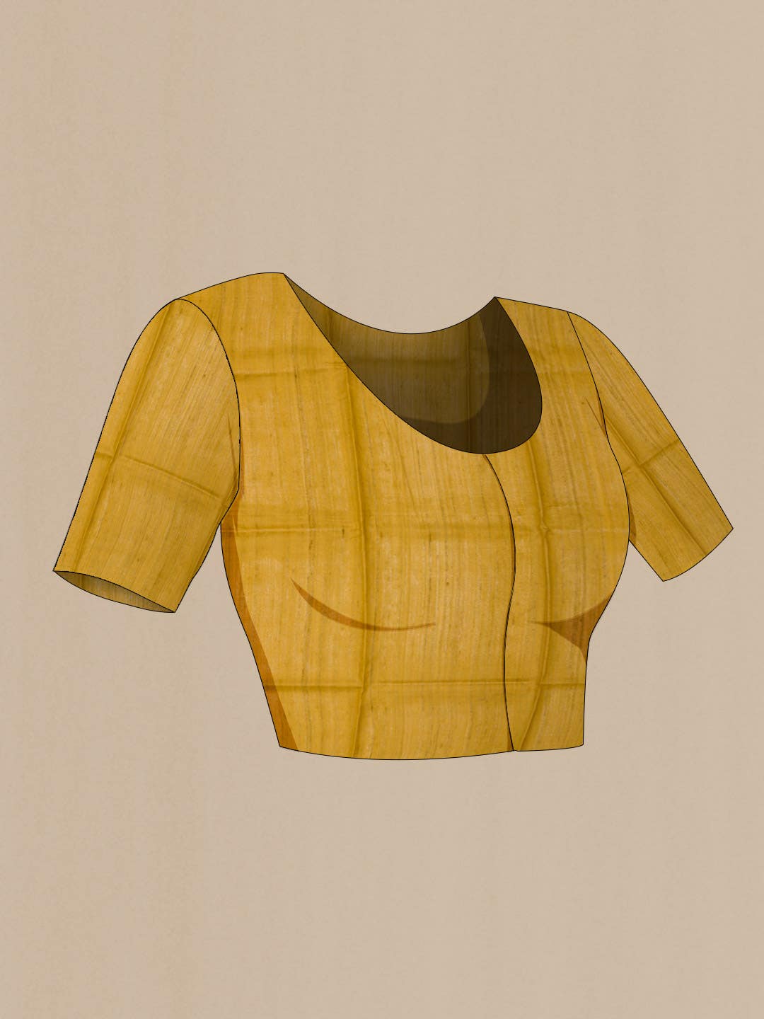 Beige Tussar Silk Saree
