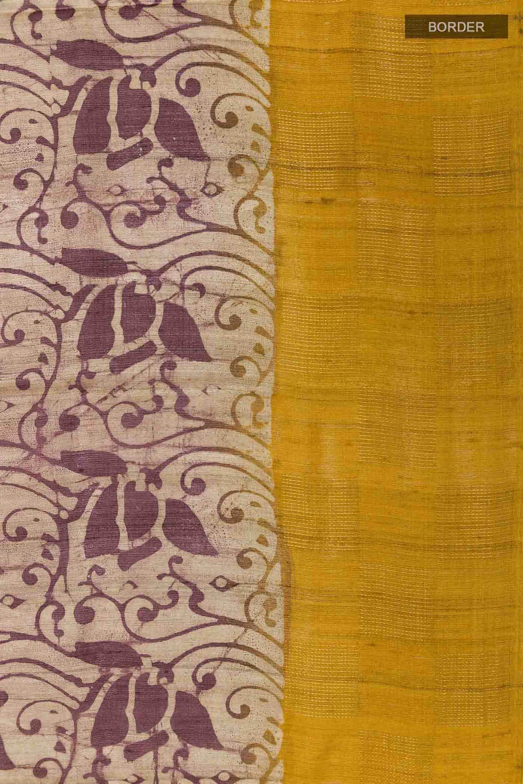 Beige Tussar Silk Saree