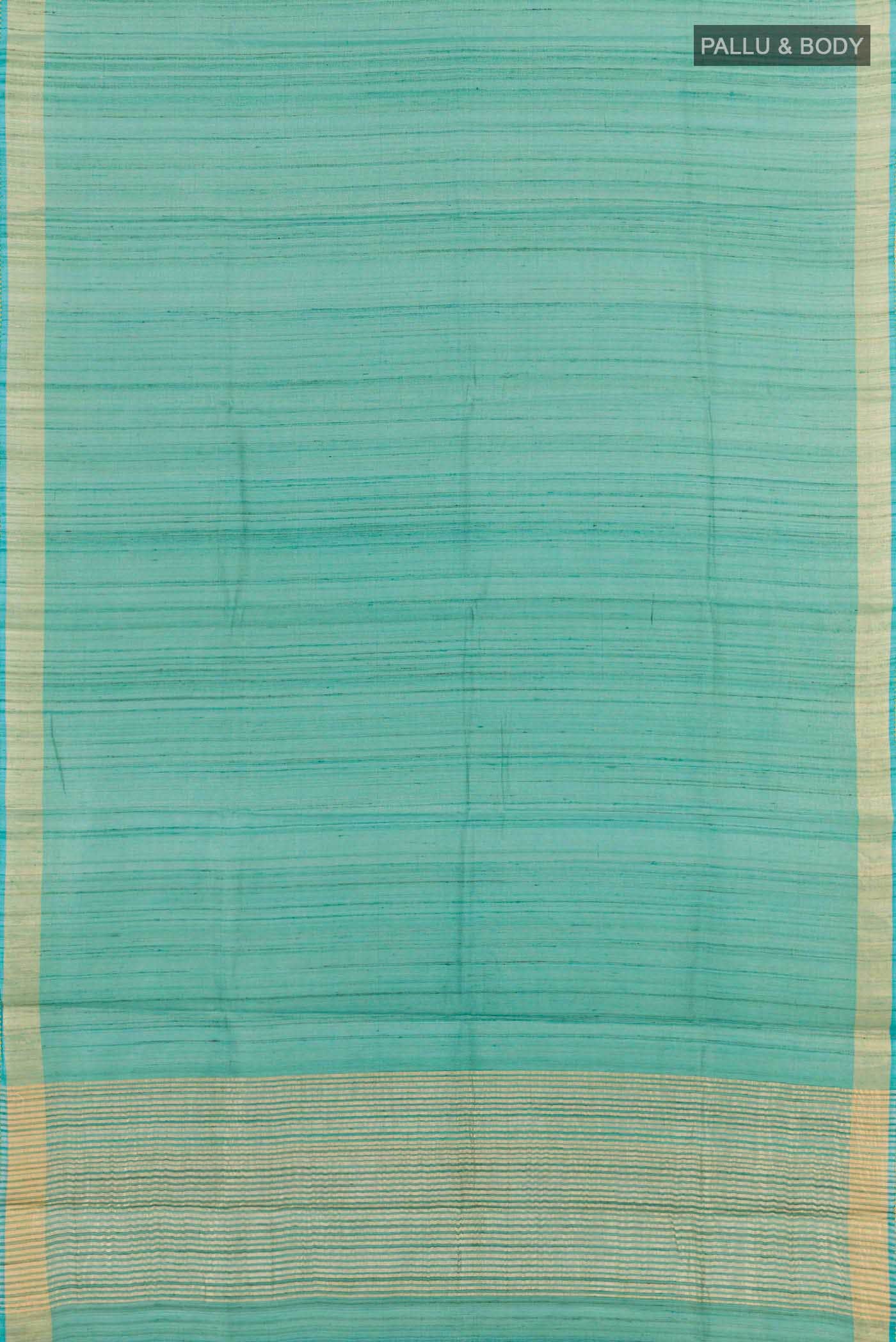Teal Tussar Silk Saree