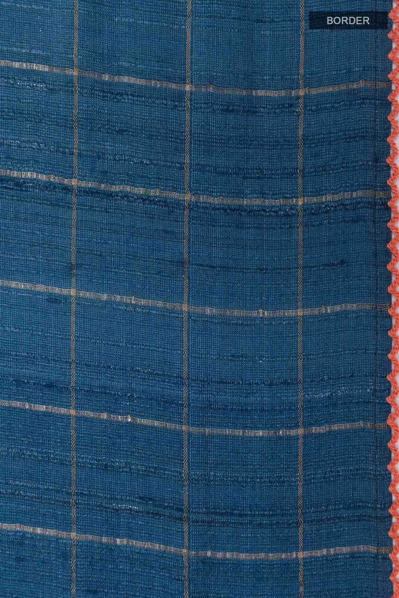 Blue Tussar Silk Saree