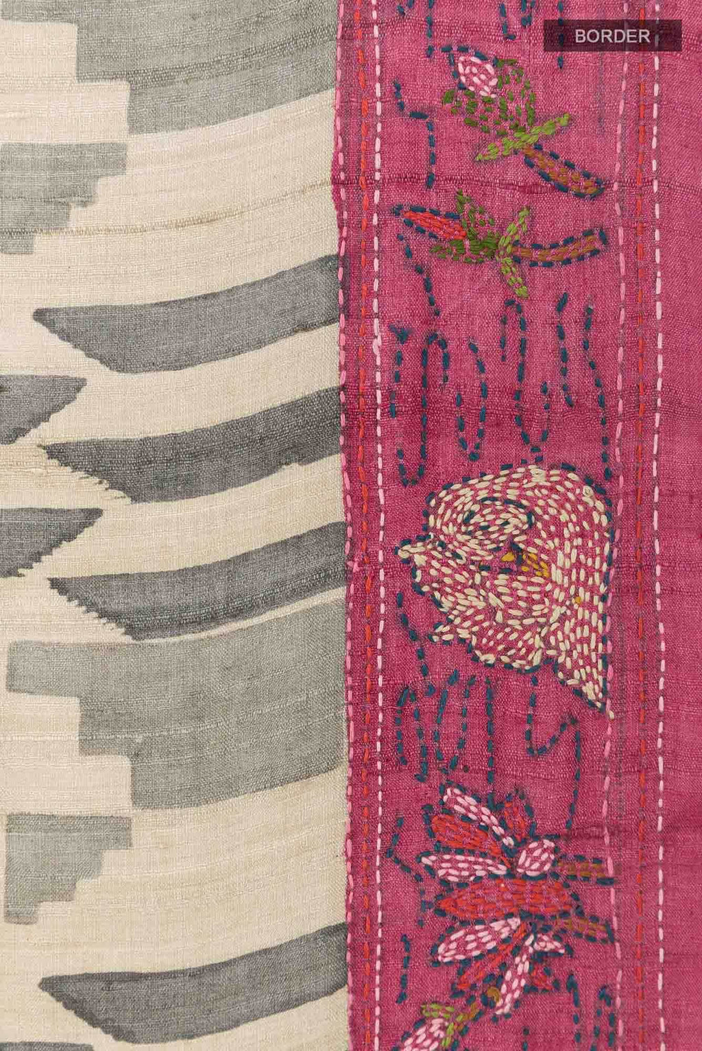 Beige Tussar Saree