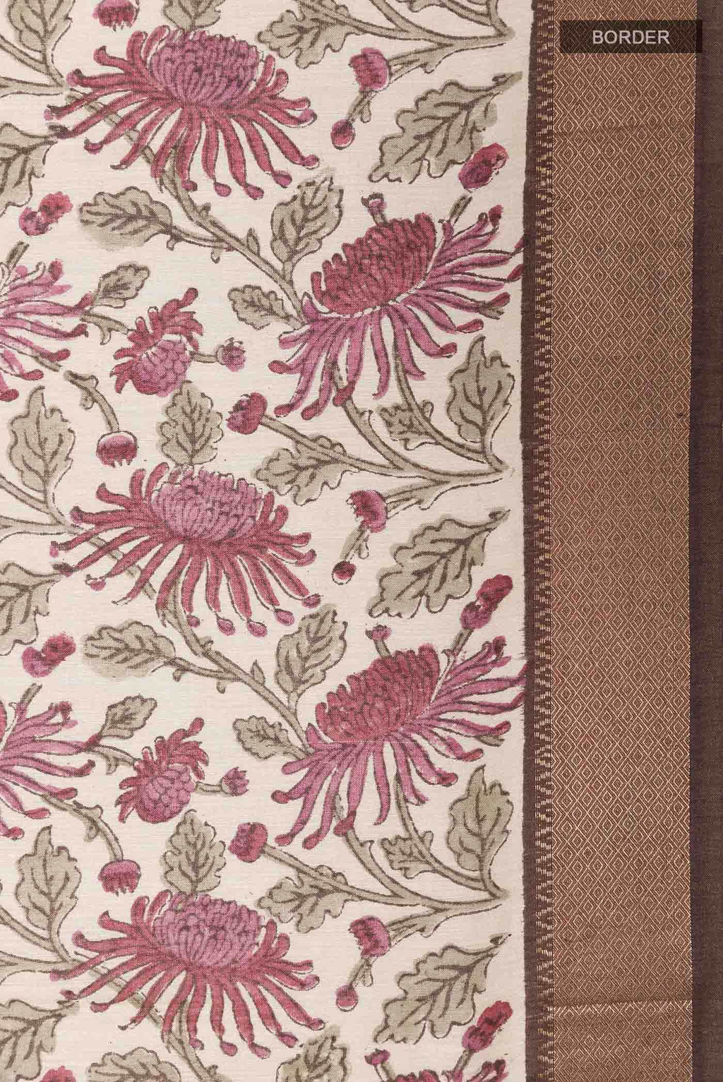 Beige Tussar Silk Saree