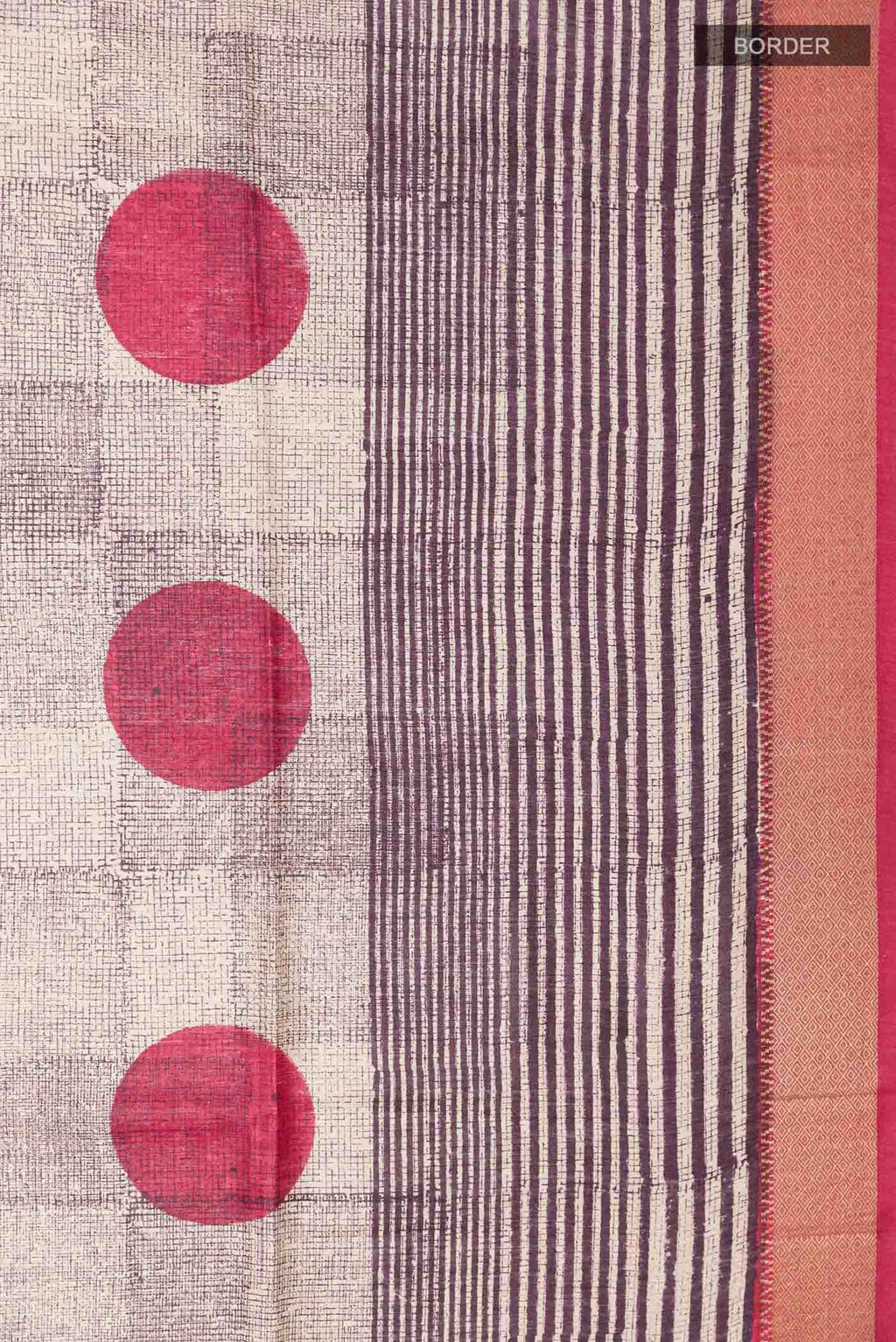 Beige Tussar Silk Saree