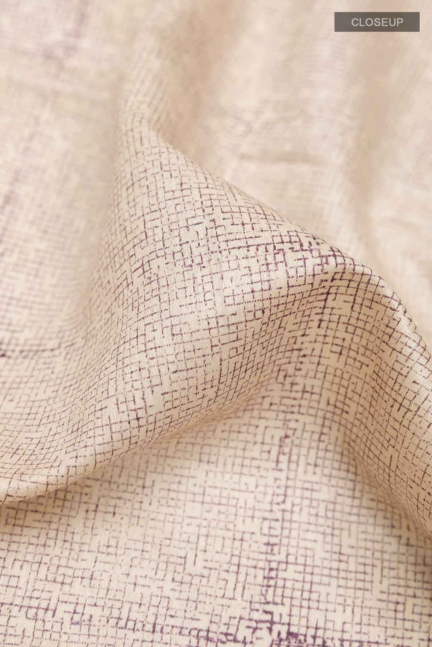 Beige Tussar Silk Saree