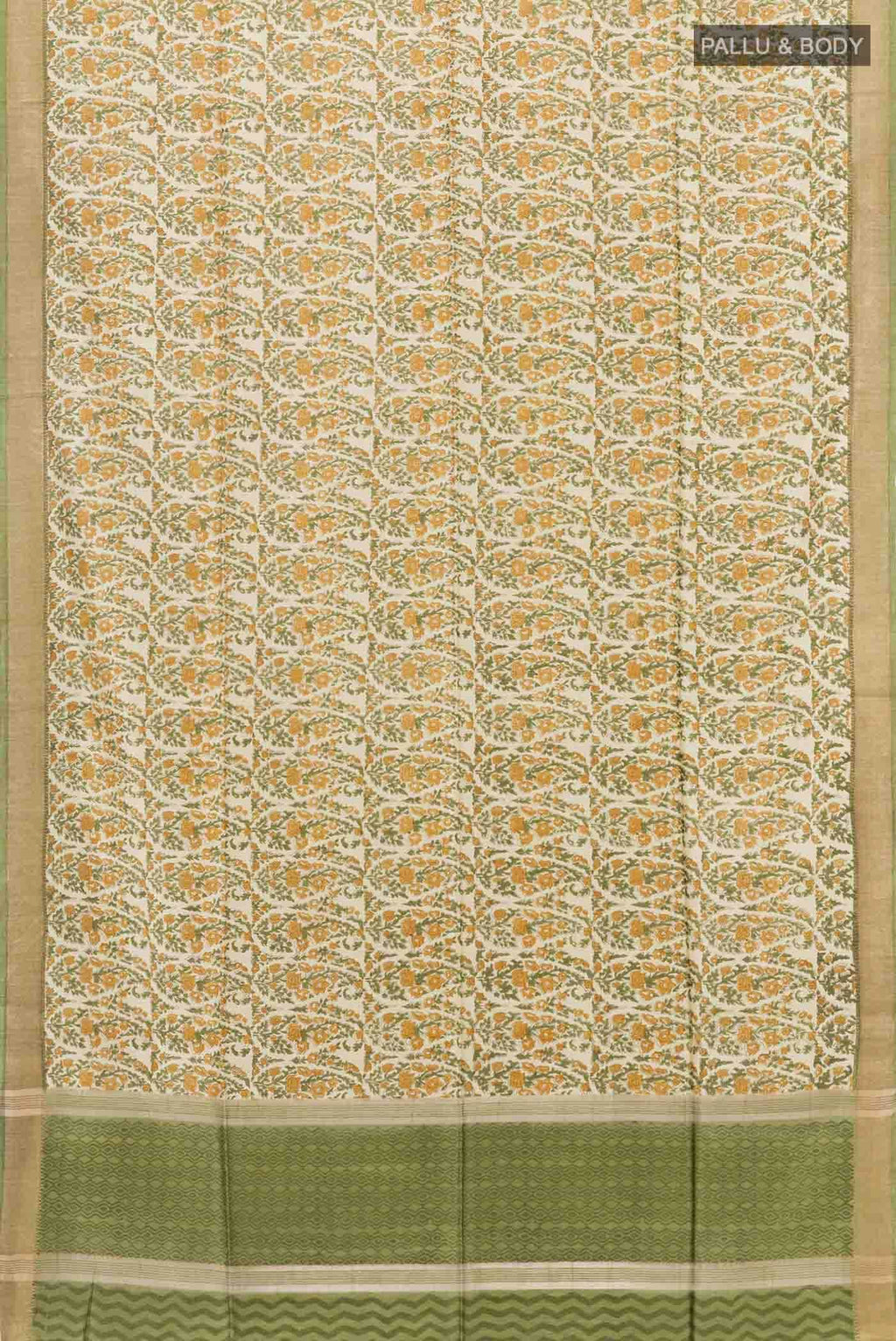 Beige Tussar Silk Saree