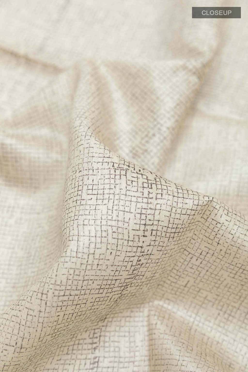 Beige Tussar Silk Saree