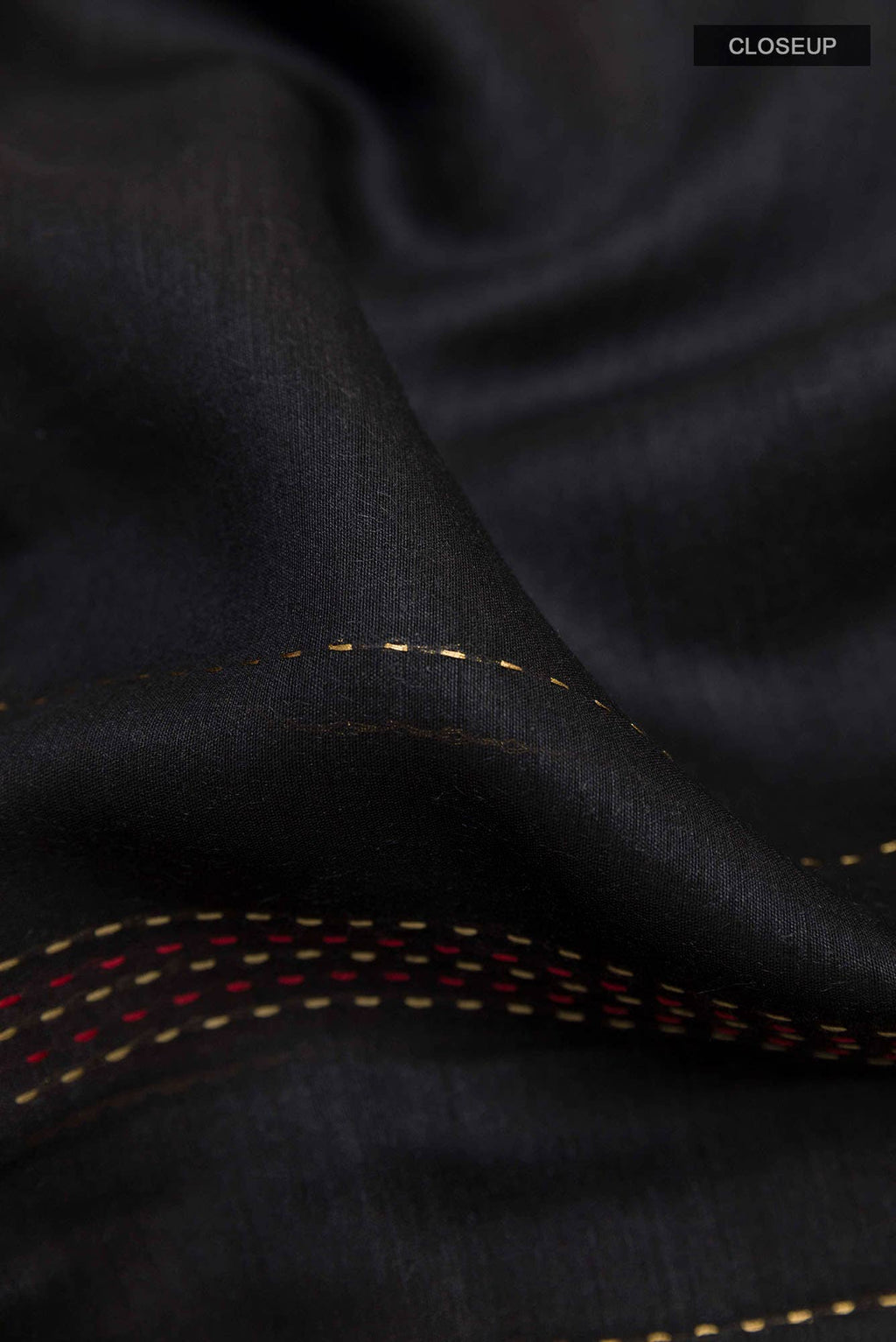 Black Tussar Silk Saree