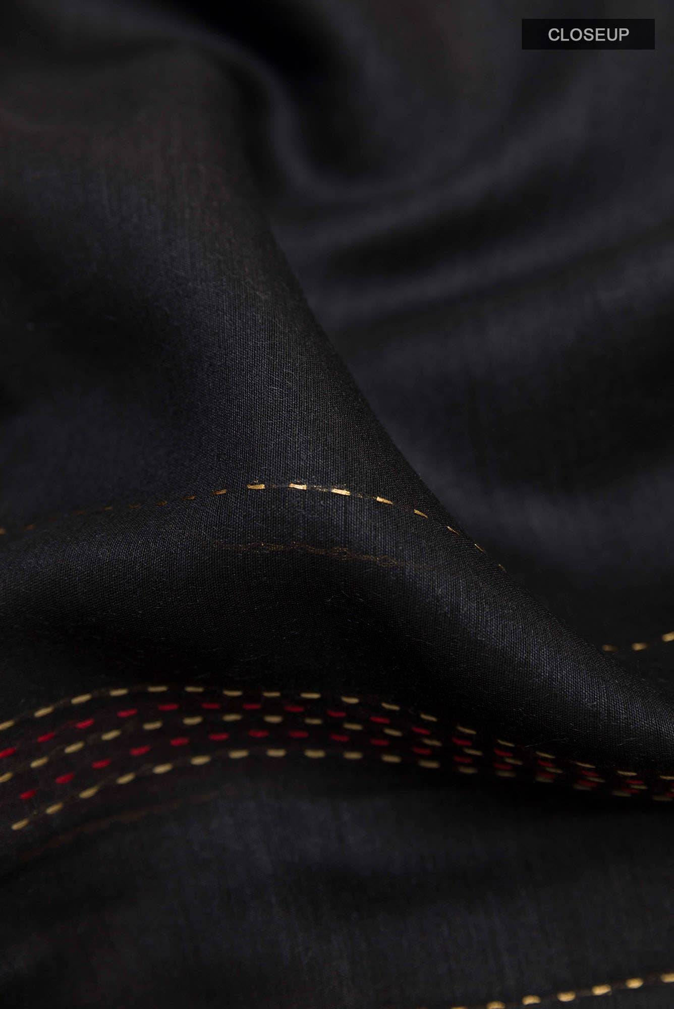 Black Tussar Silk Saree