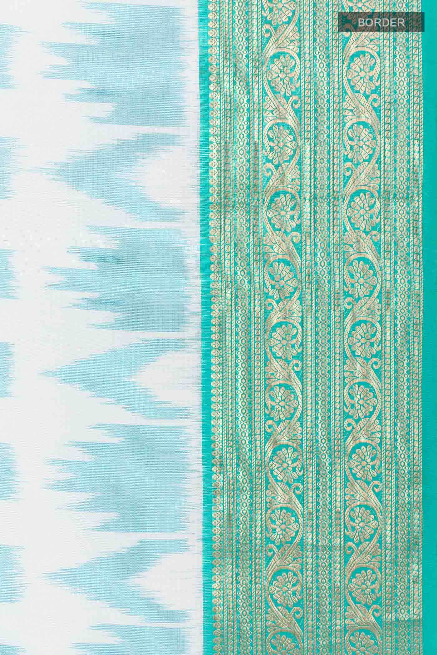 White Dual Tone Soft Silk Saree