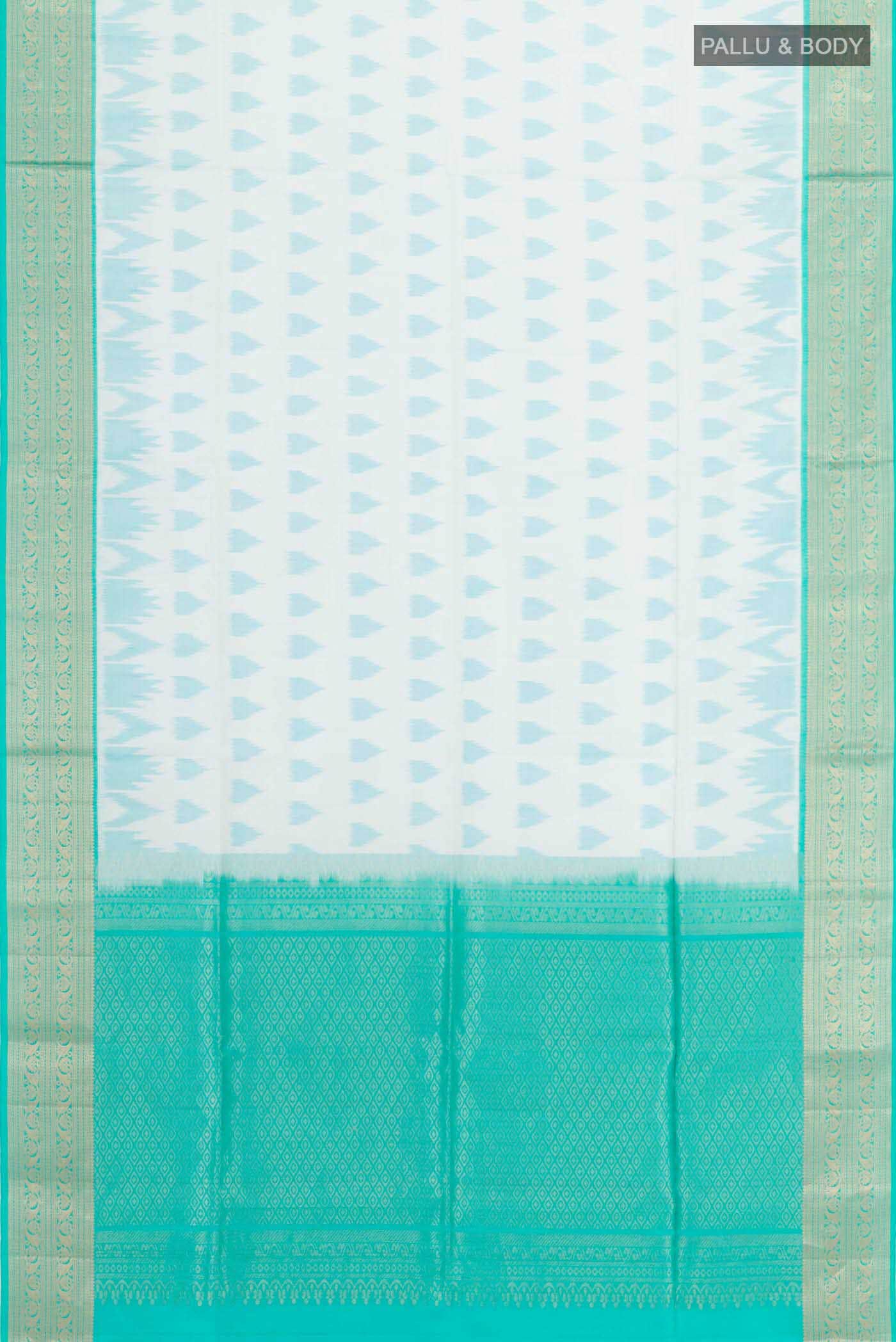 White Dual Tone Soft Silk Saree