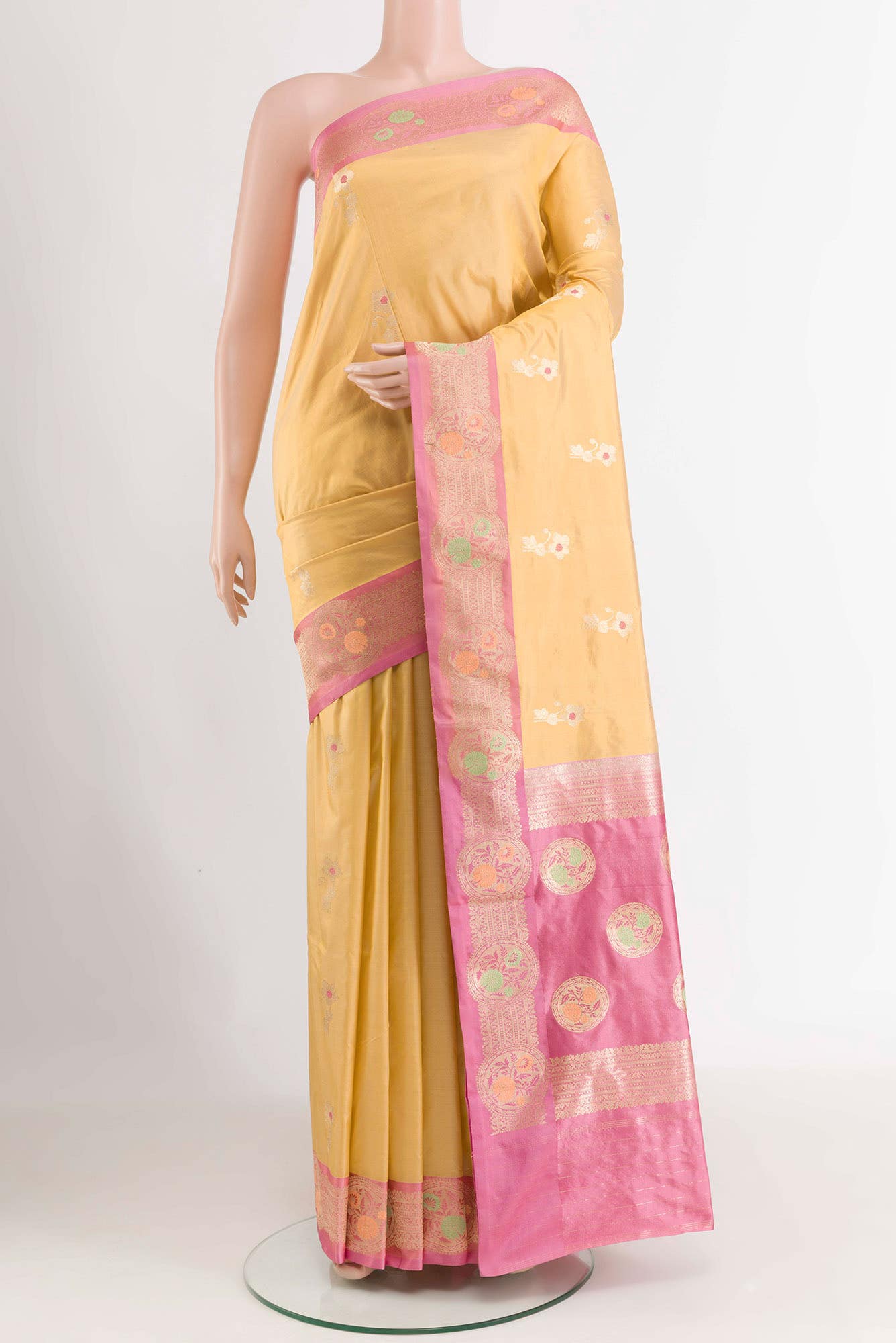 Golden Dual Tone Banarasi Silk Saree