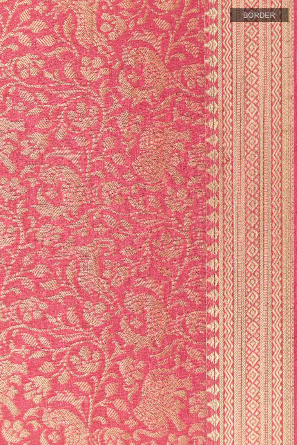 Peach Mysore Crepe Saree