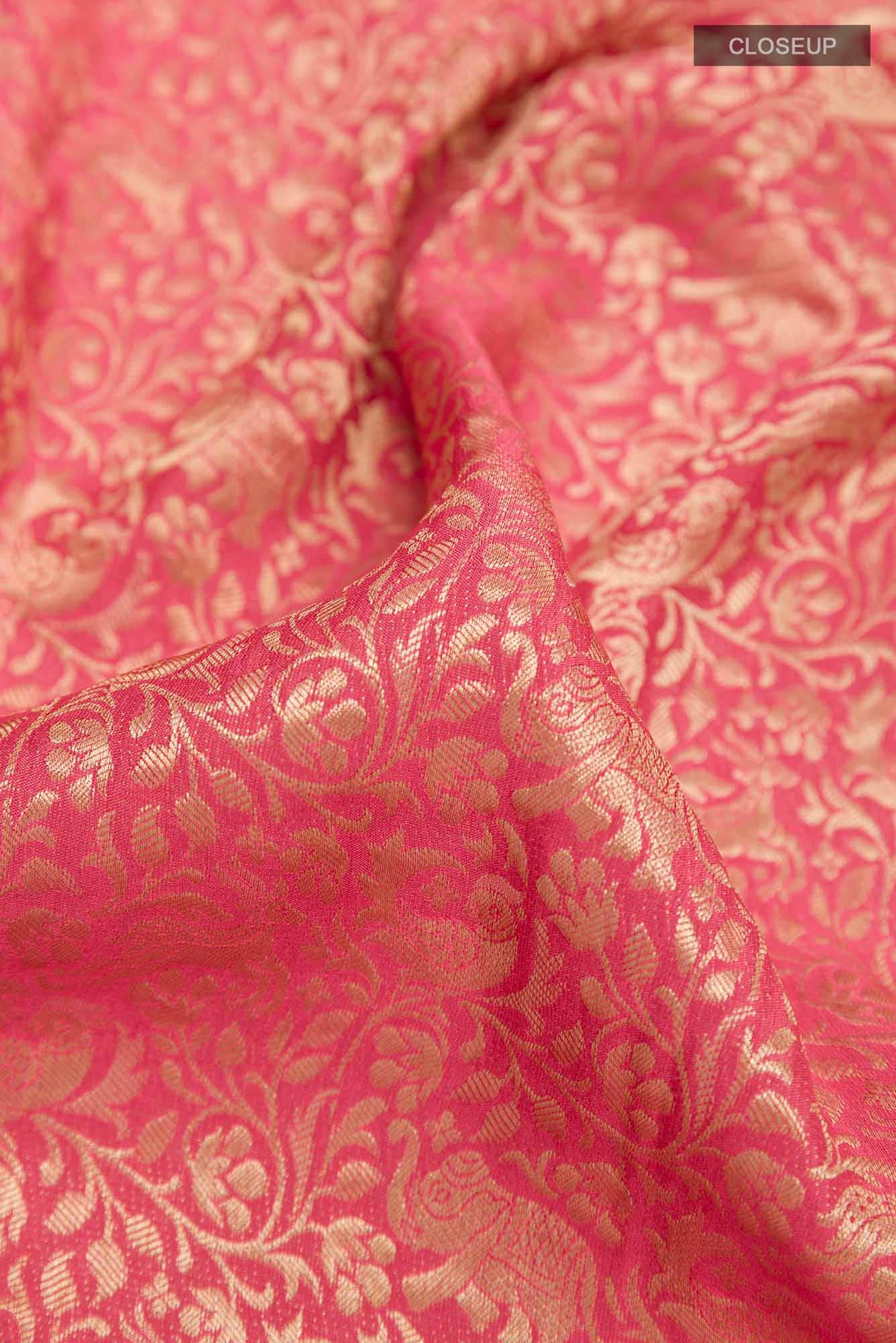 Peach Mysore Crepe Saree