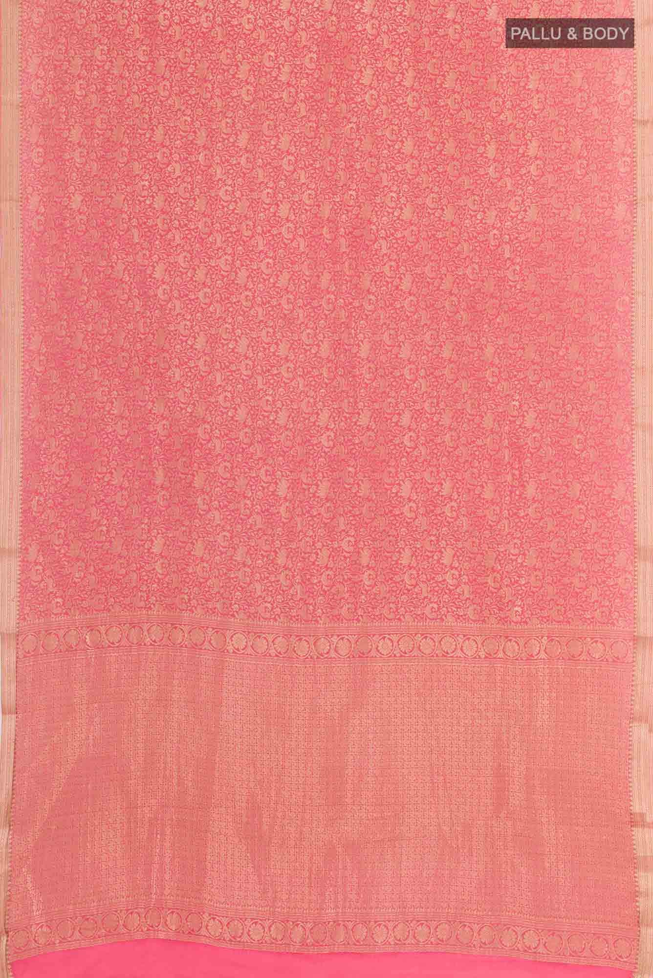 Peach Mysore Crepe Saree