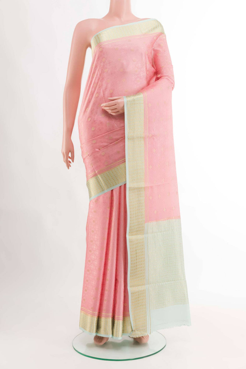 Pink Mysore Crepe Saree