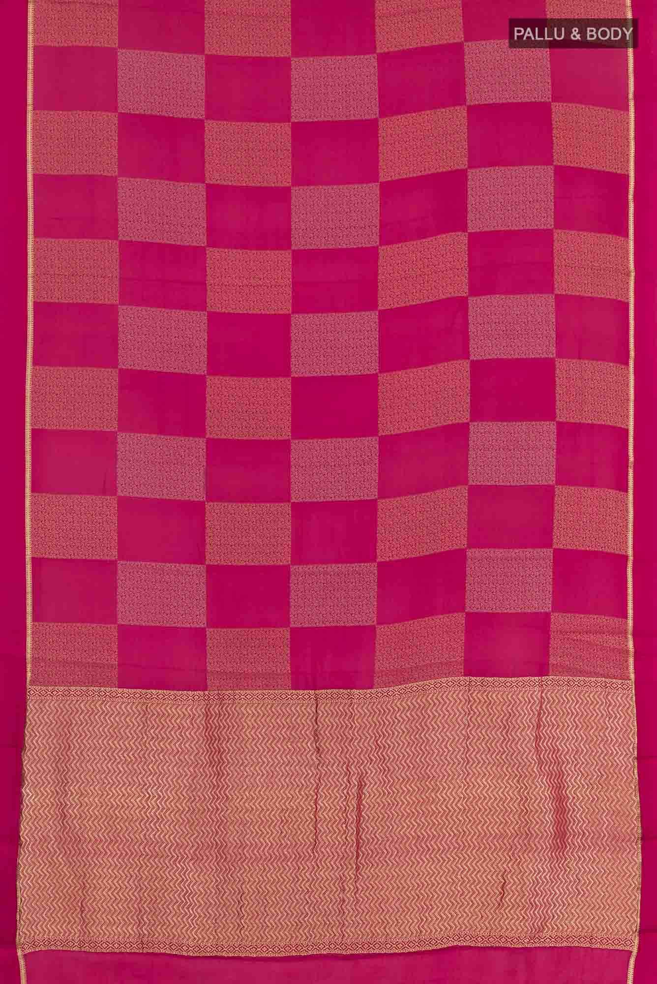 Dark Pink Mysore Georgette Saree