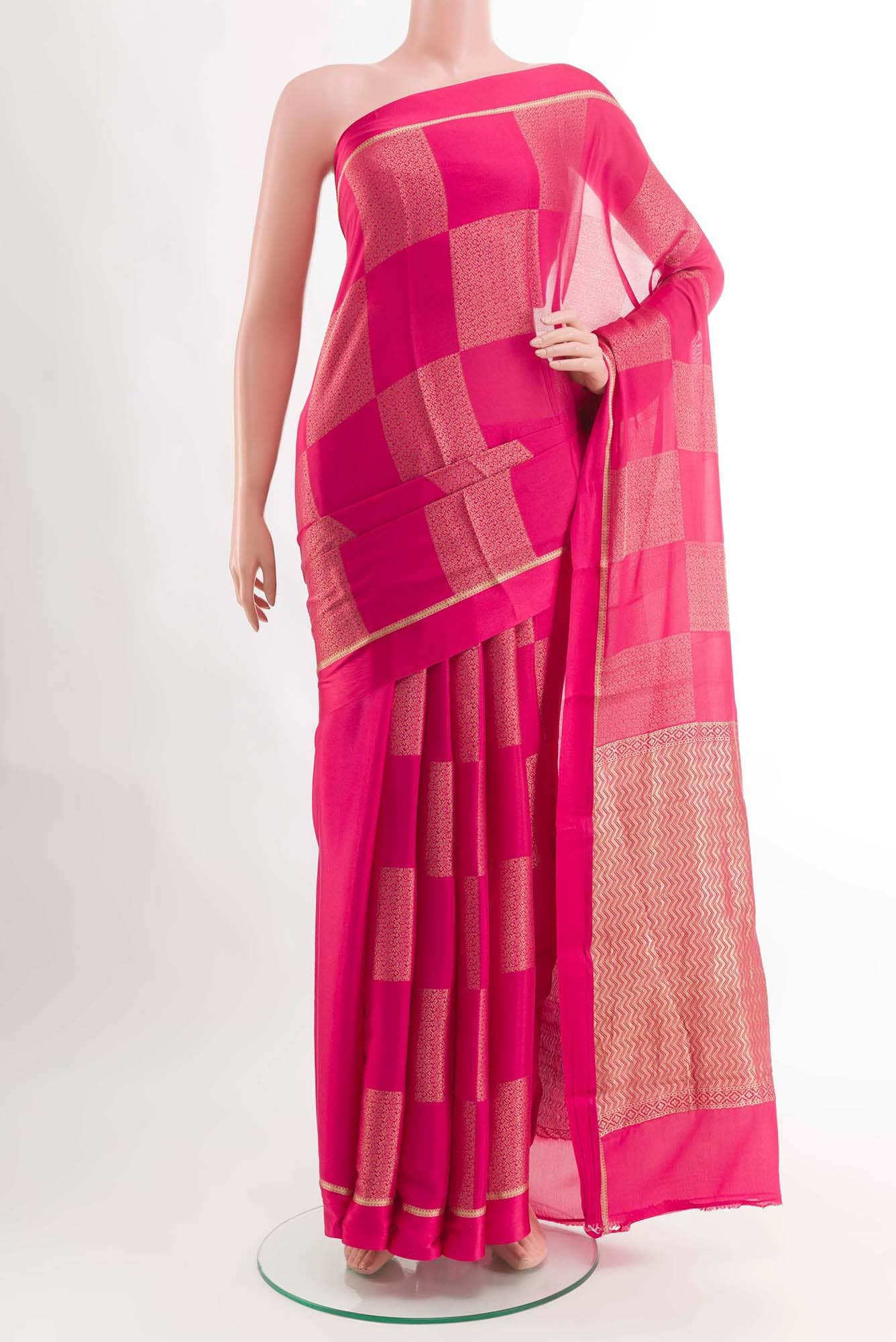 Pink Chiffon Saree