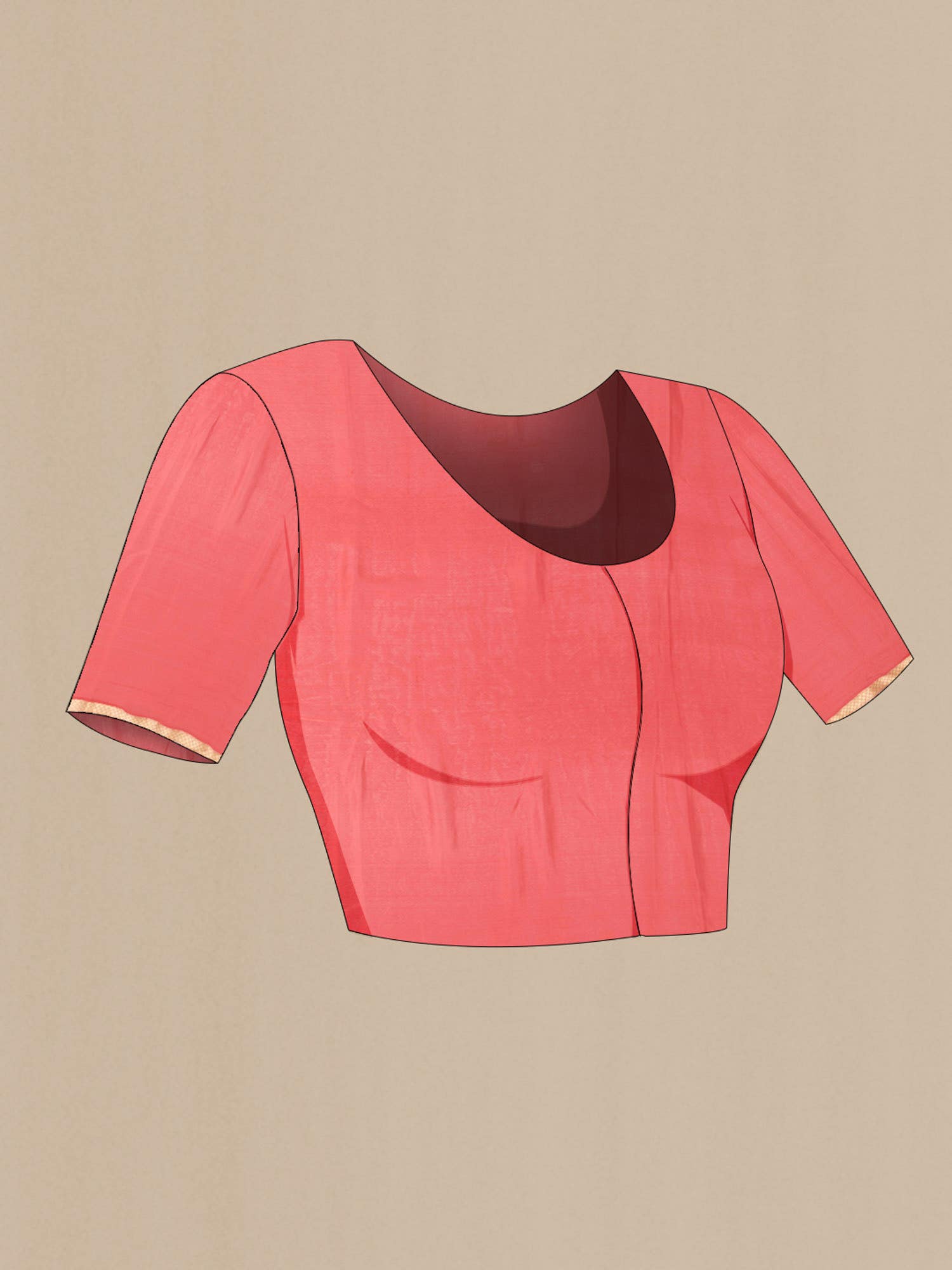 Peach Mysore Crepe Saree