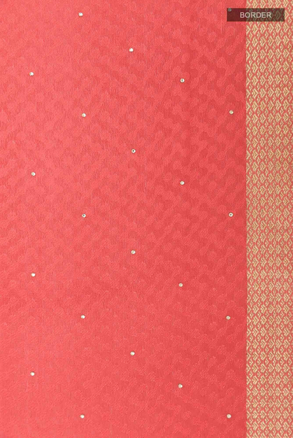 Peach Mysore Crepe Saree