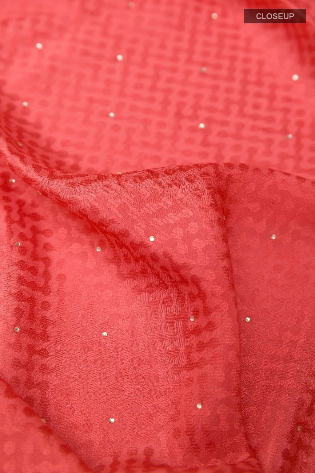 Peach Mysore Crepe Saree