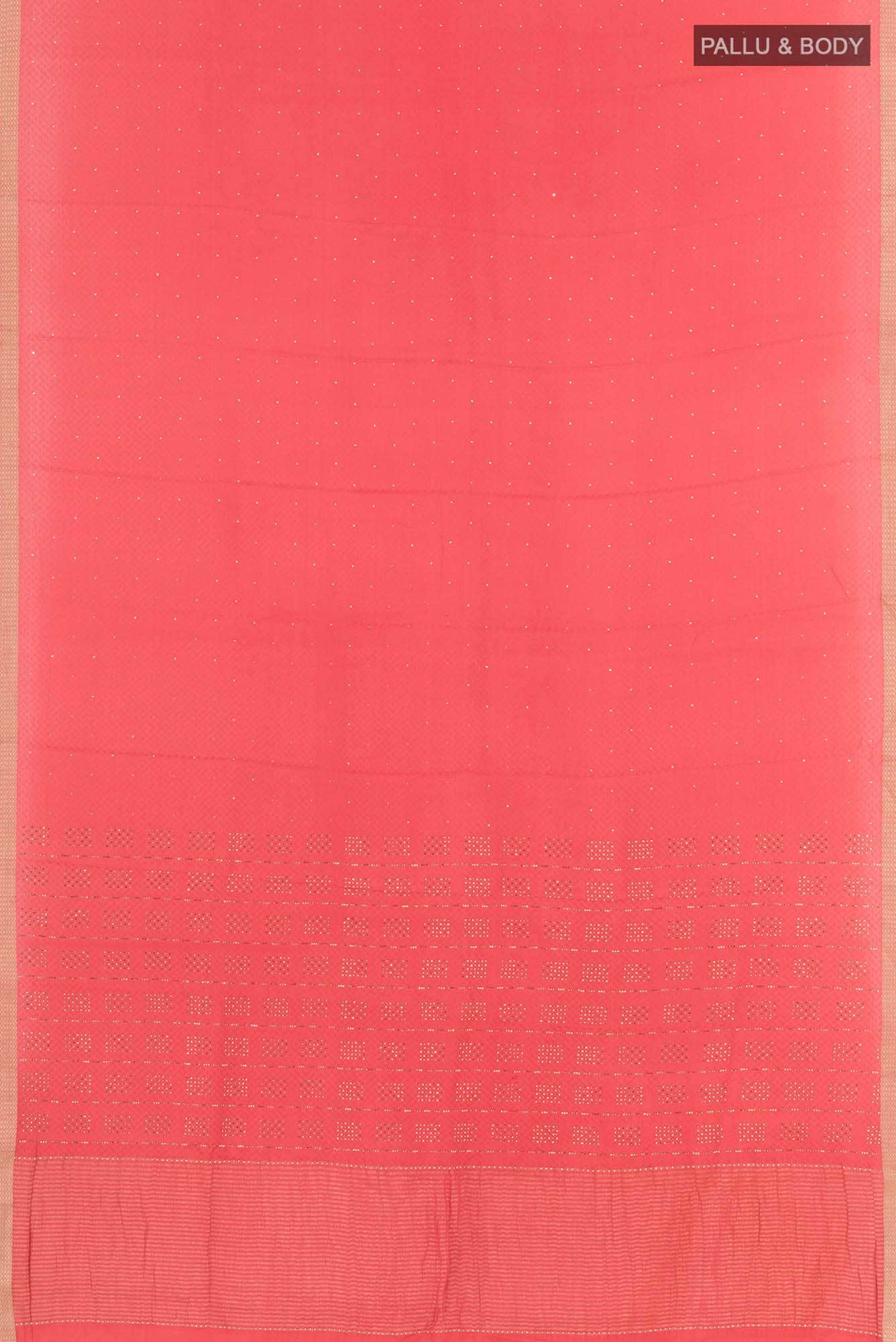 Peach Mysore Crepe Saree