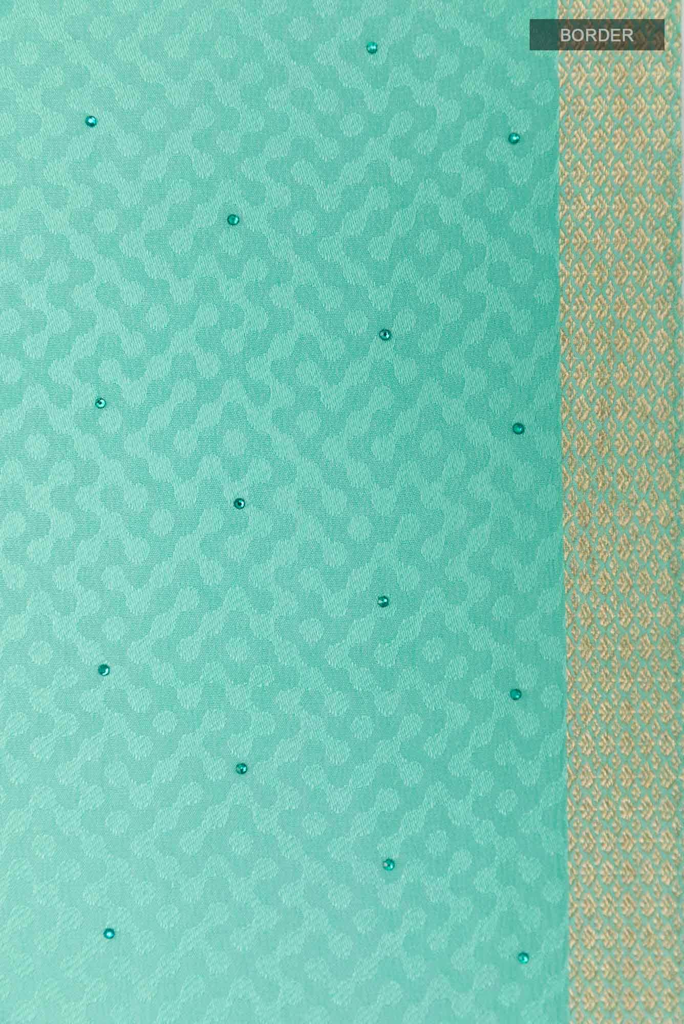 Sea Green Satin Silk Saree